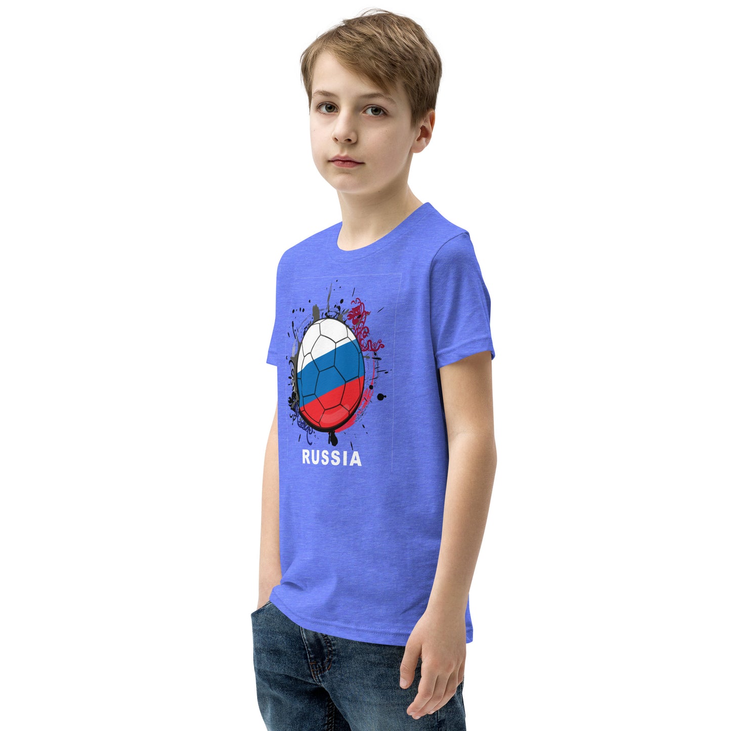 Russia Soccer Youth Short Sleeve T-Shirt - darks