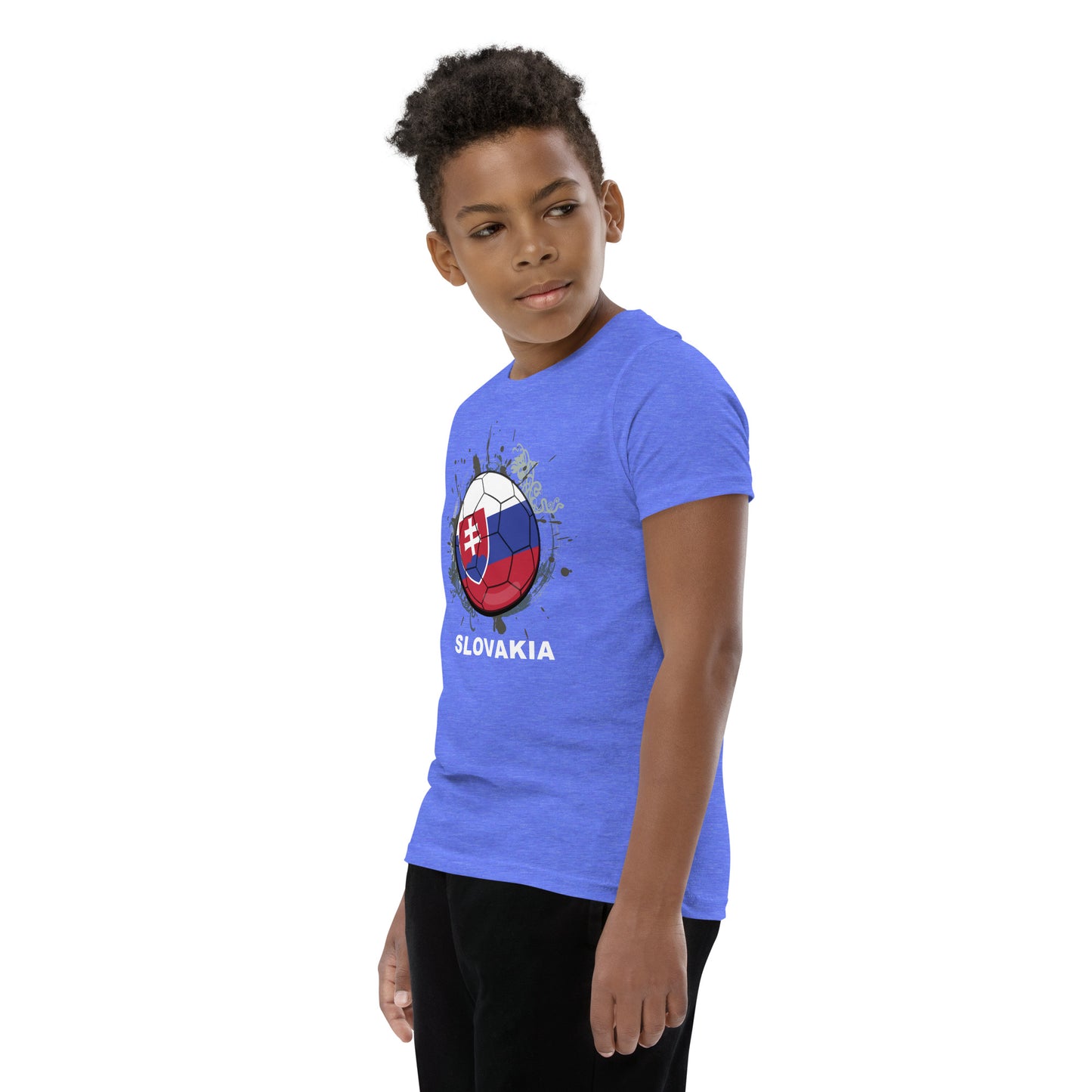 Slovakia Soccer Youth Short Sleeve T-Shirt - darks