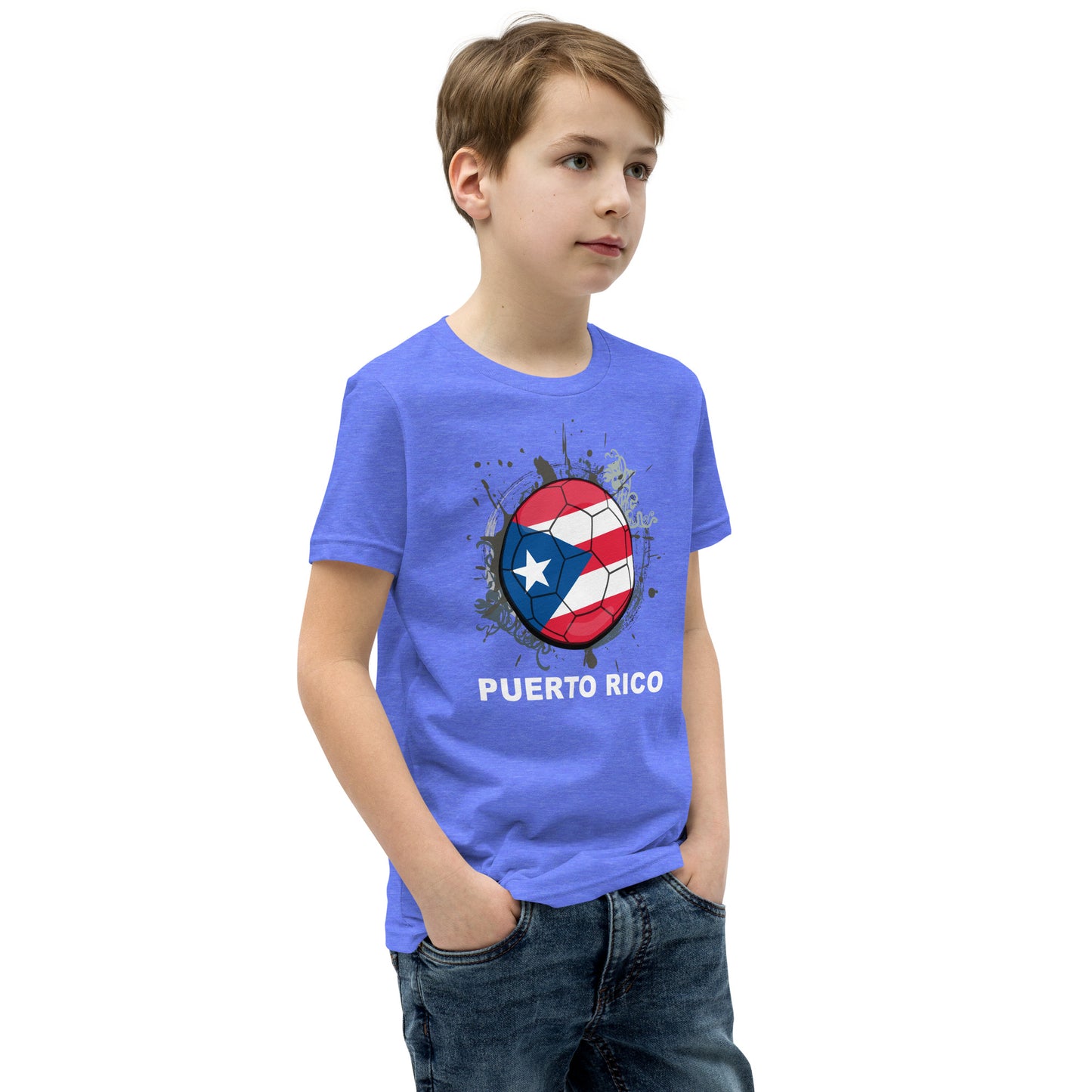 Puerto Rico Soccer Youth Short Sleeve T-Shirt - darks