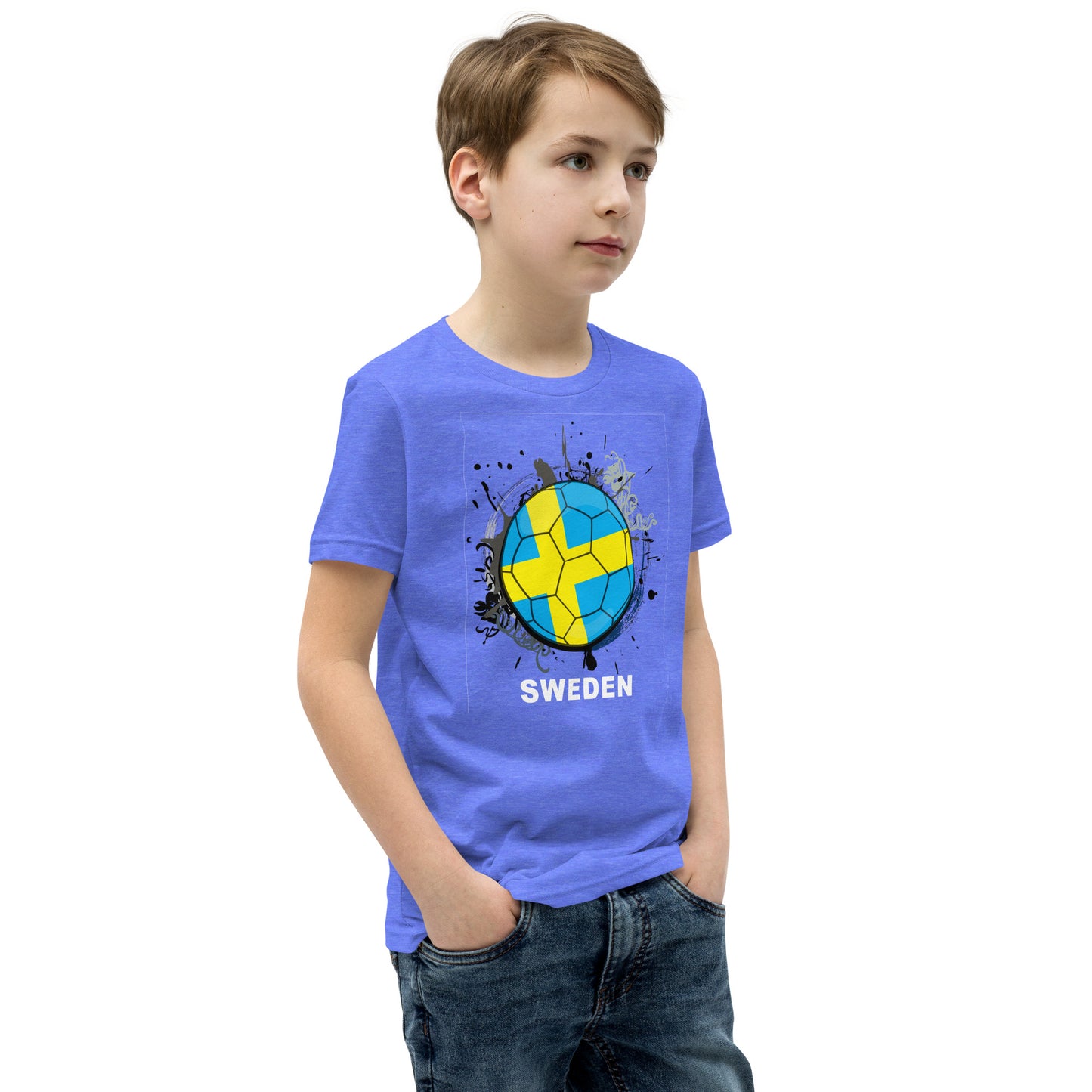 Sweden Soccer Youth Short Sleeve T-Shirt - darks