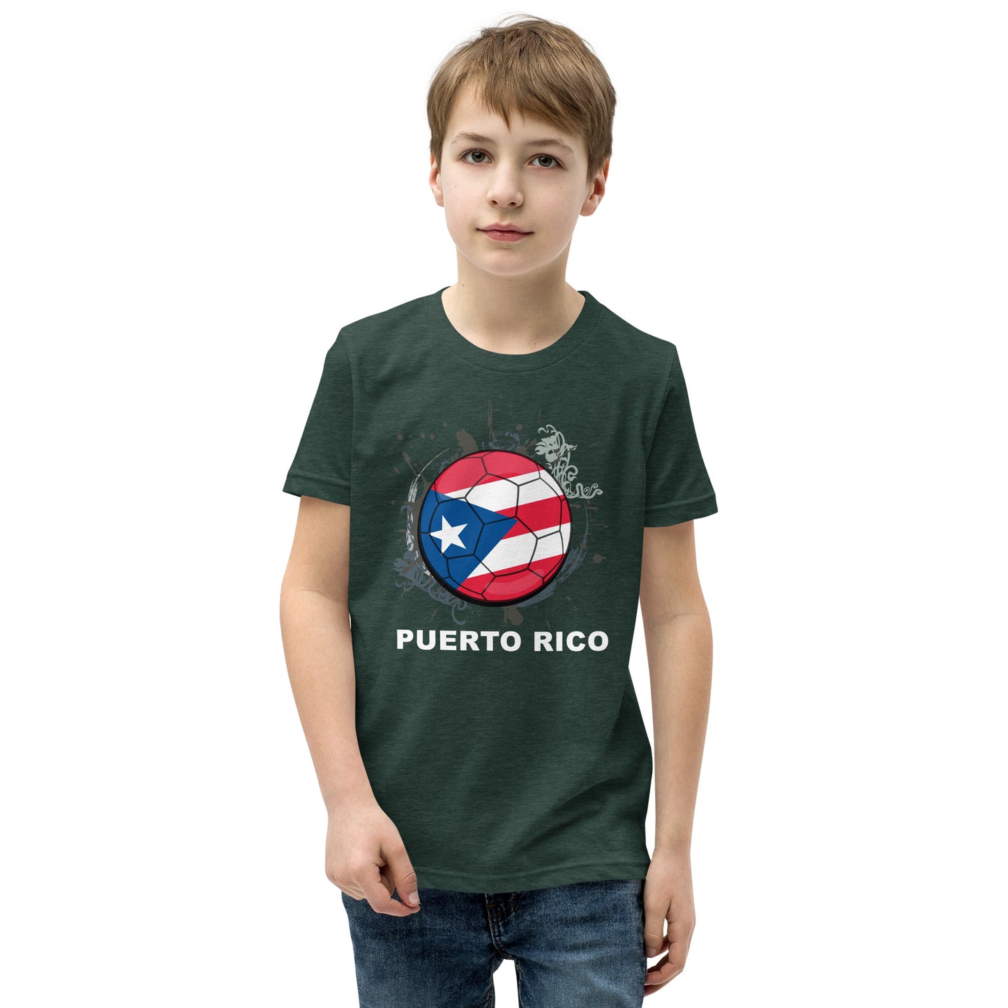 Puerto Rico Soccer Youth Short Sleeve T-Shirt - darks