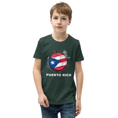Puerto Rico Soccer Youth Short Sleeve T-Shirt - darks