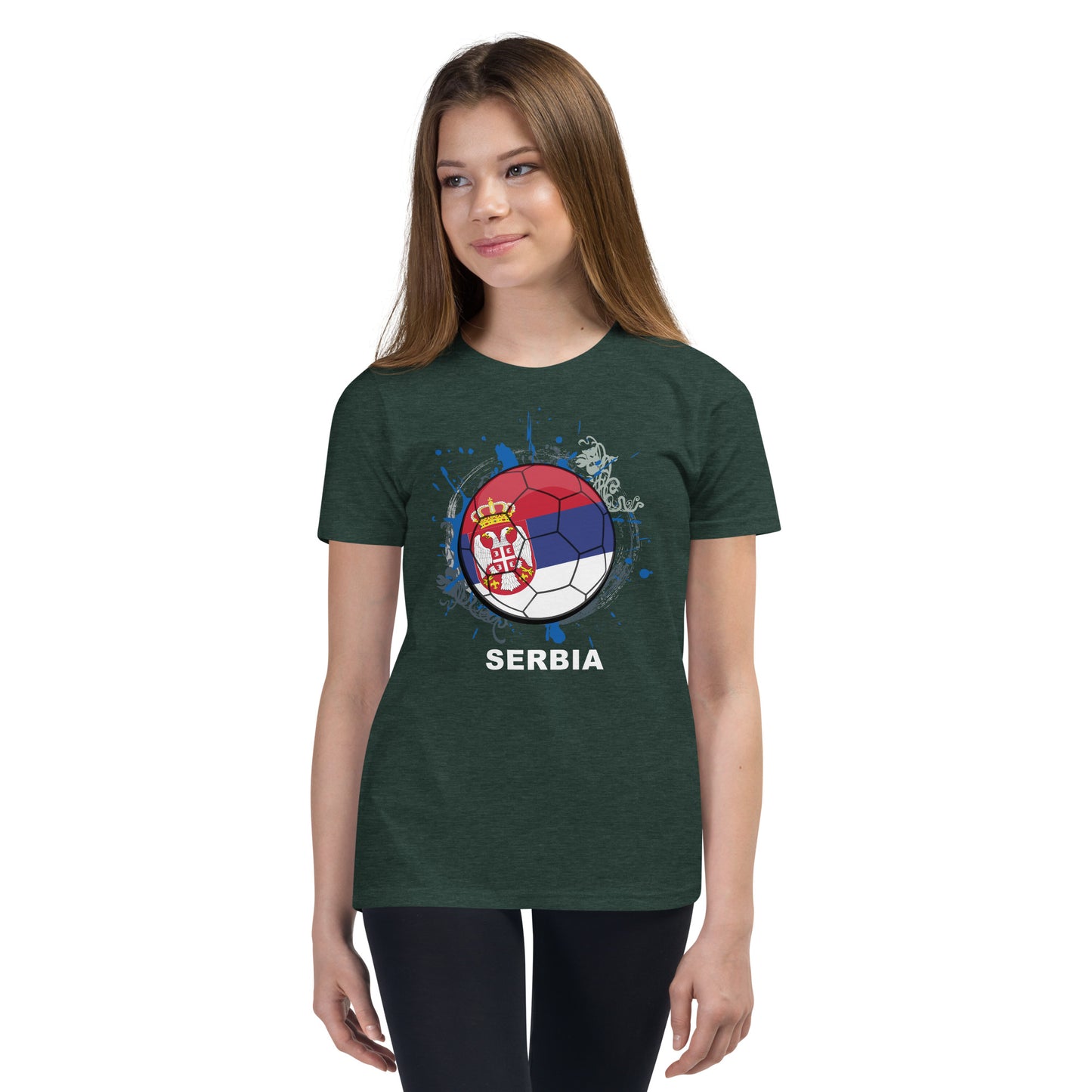 Serbia Soccer Youth Short Sleeve T-Shirt - darks