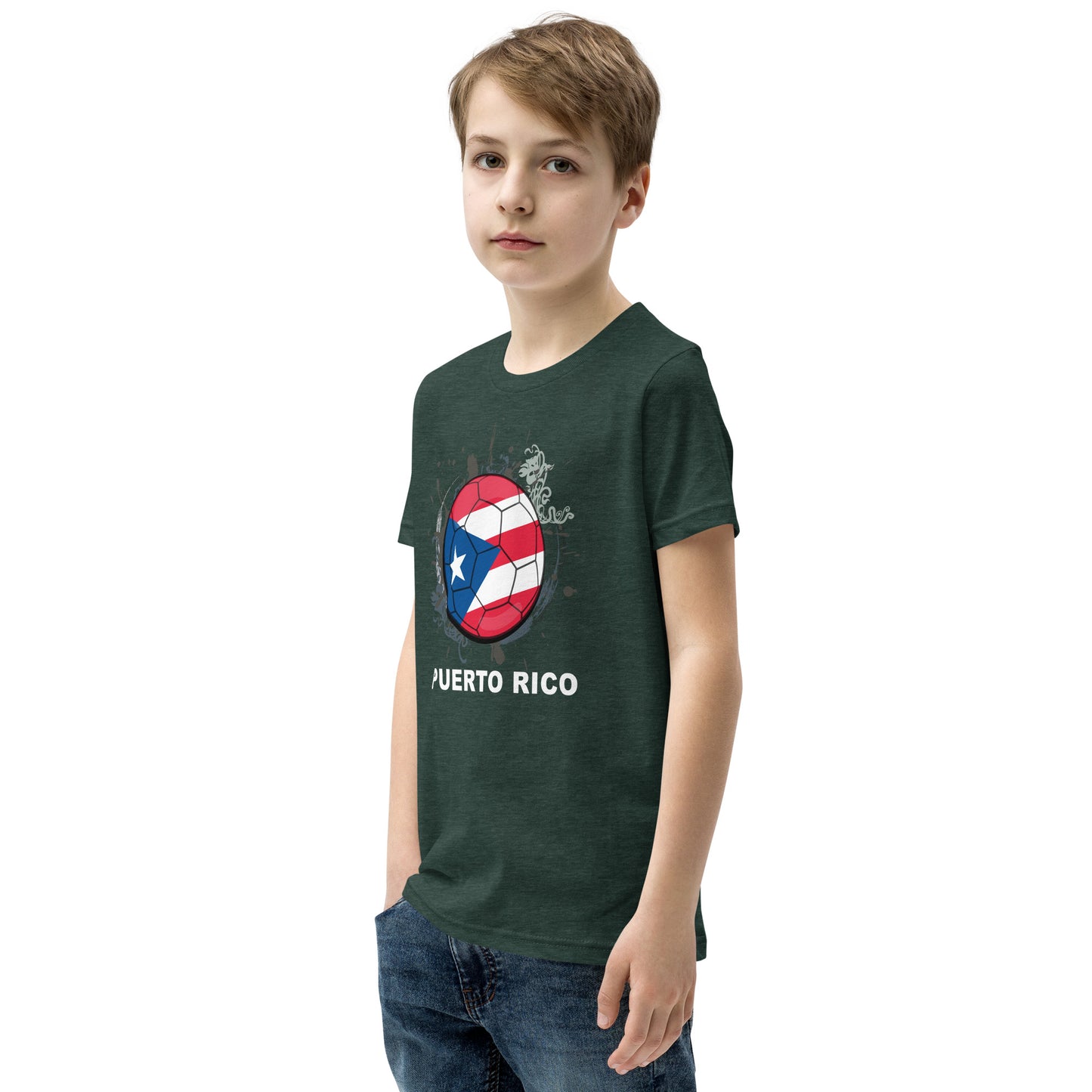 Puerto Rico Soccer Youth Short Sleeve T-Shirt - darks