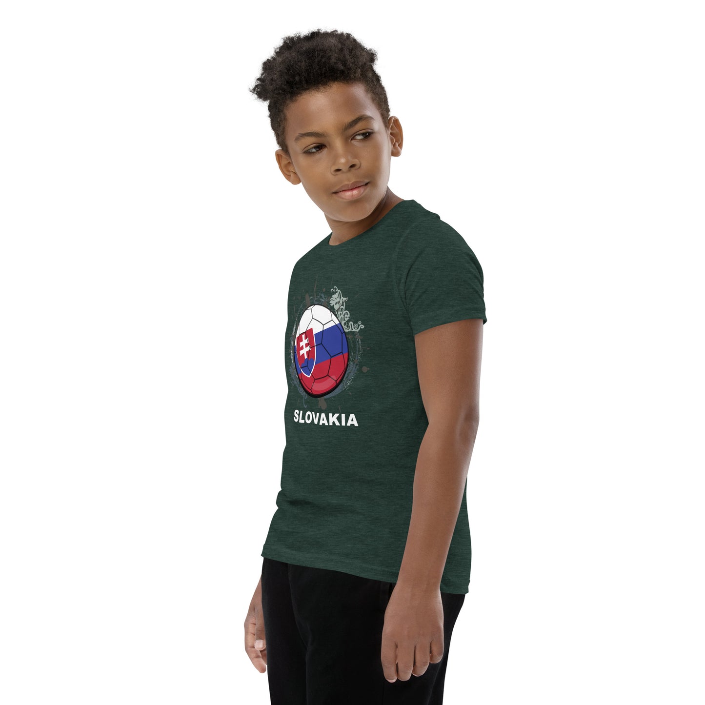 Slovakia Soccer Youth Short Sleeve T-Shirt - darks