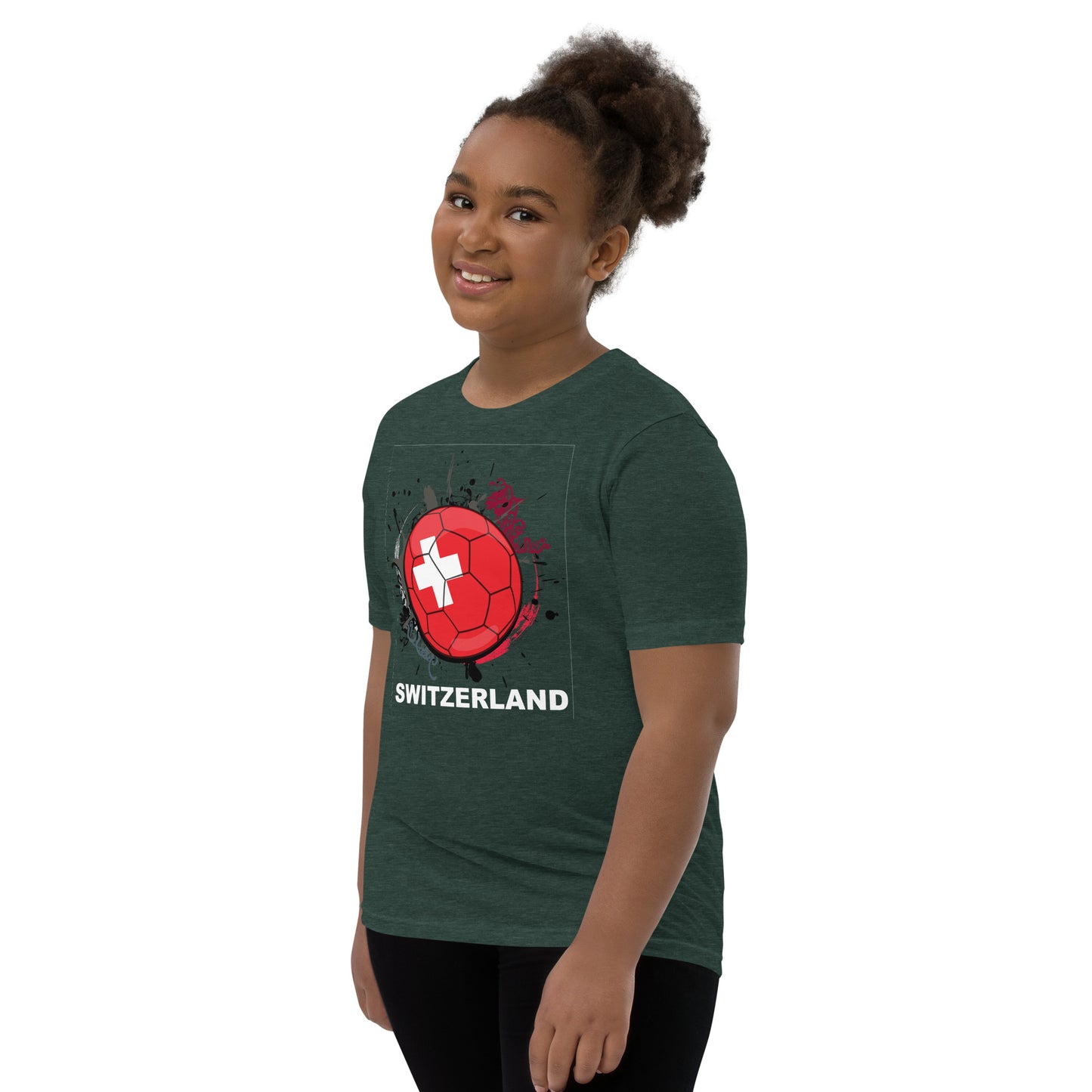 Switzerland Soccer Youth Short Sleeve T-Shirt - darks