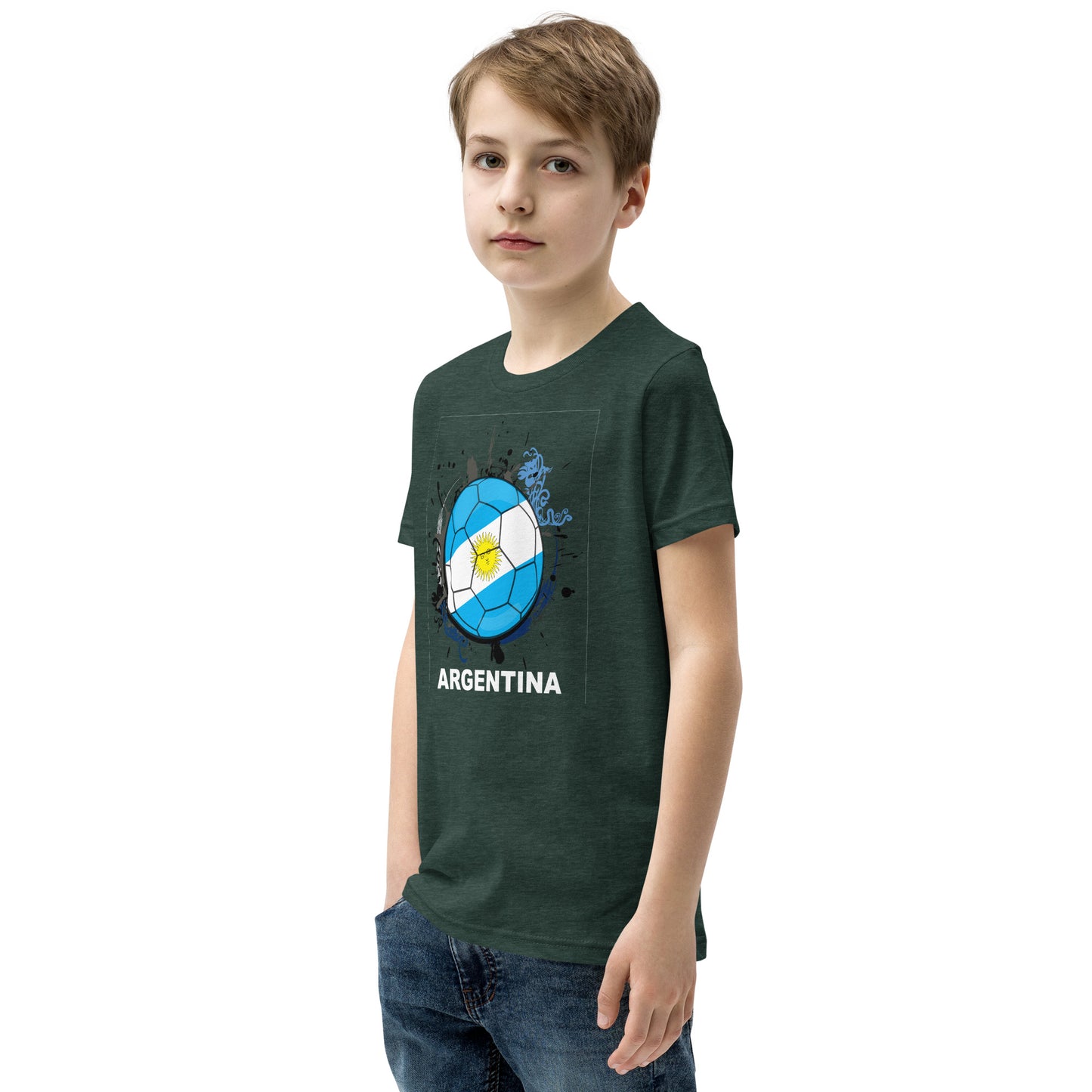 Argentina Soccer Youth Short Sleeve T-Shirt - darks