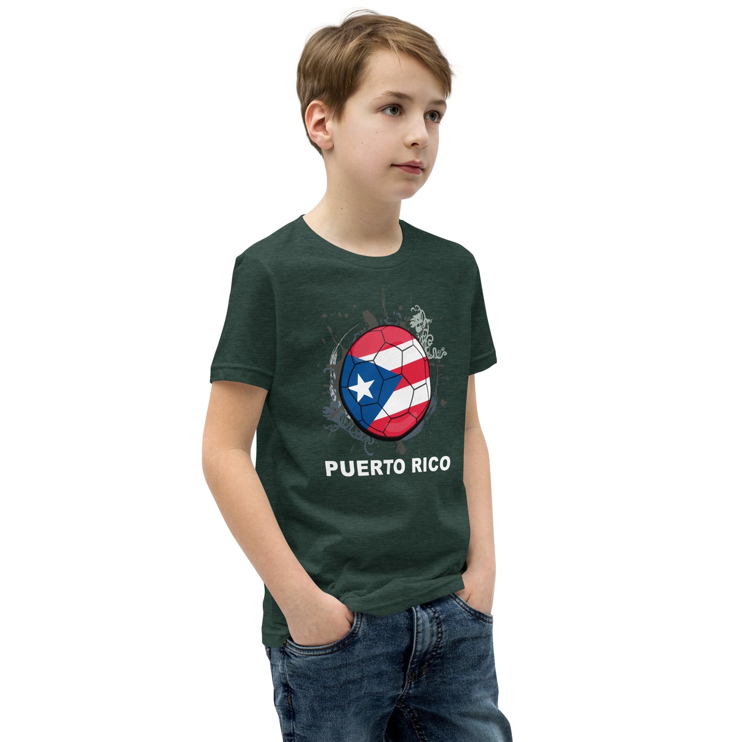 Puerto Rico Soccer Youth Short Sleeve T-Shirt - darks