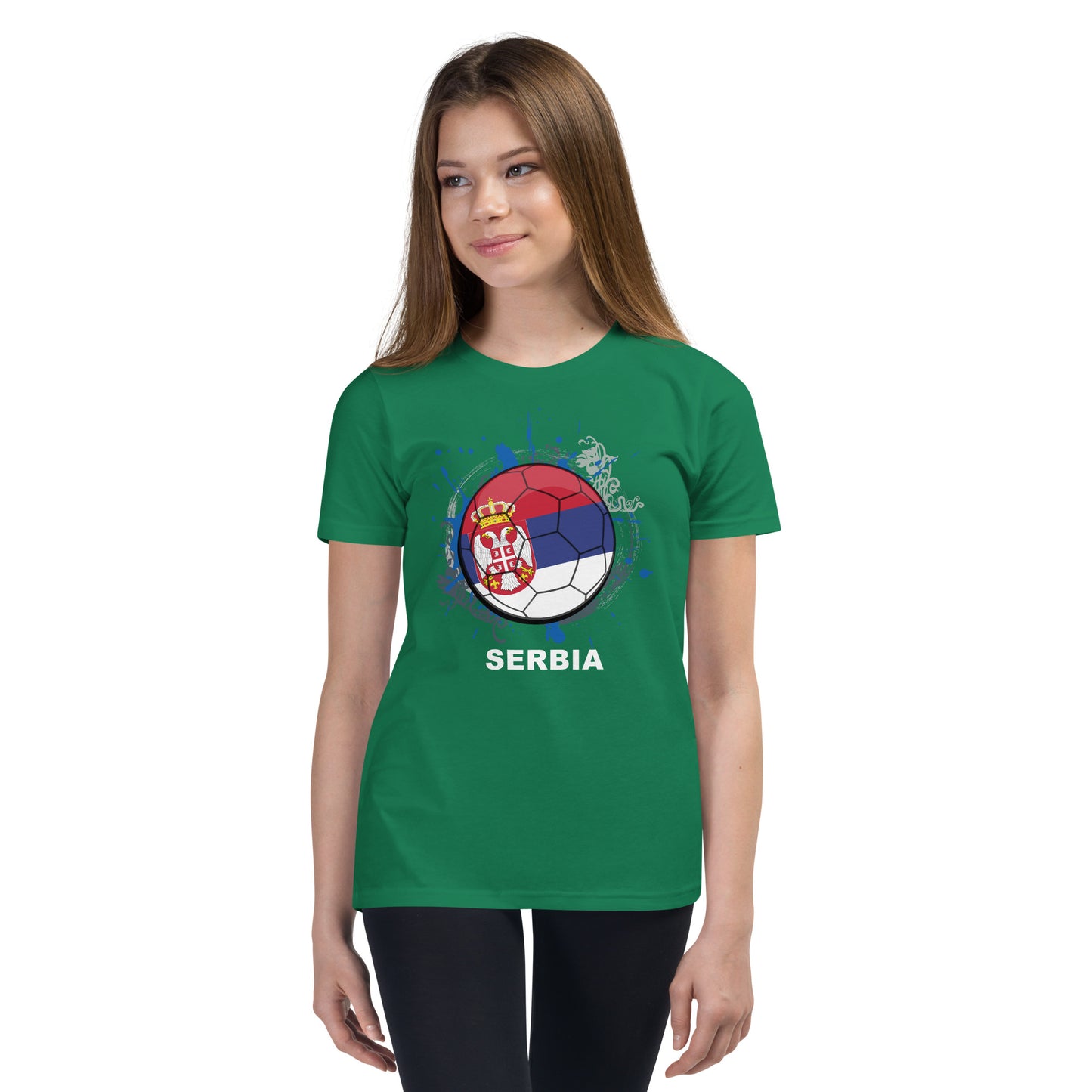 Serbia Soccer Youth Short Sleeve T-Shirt - darks