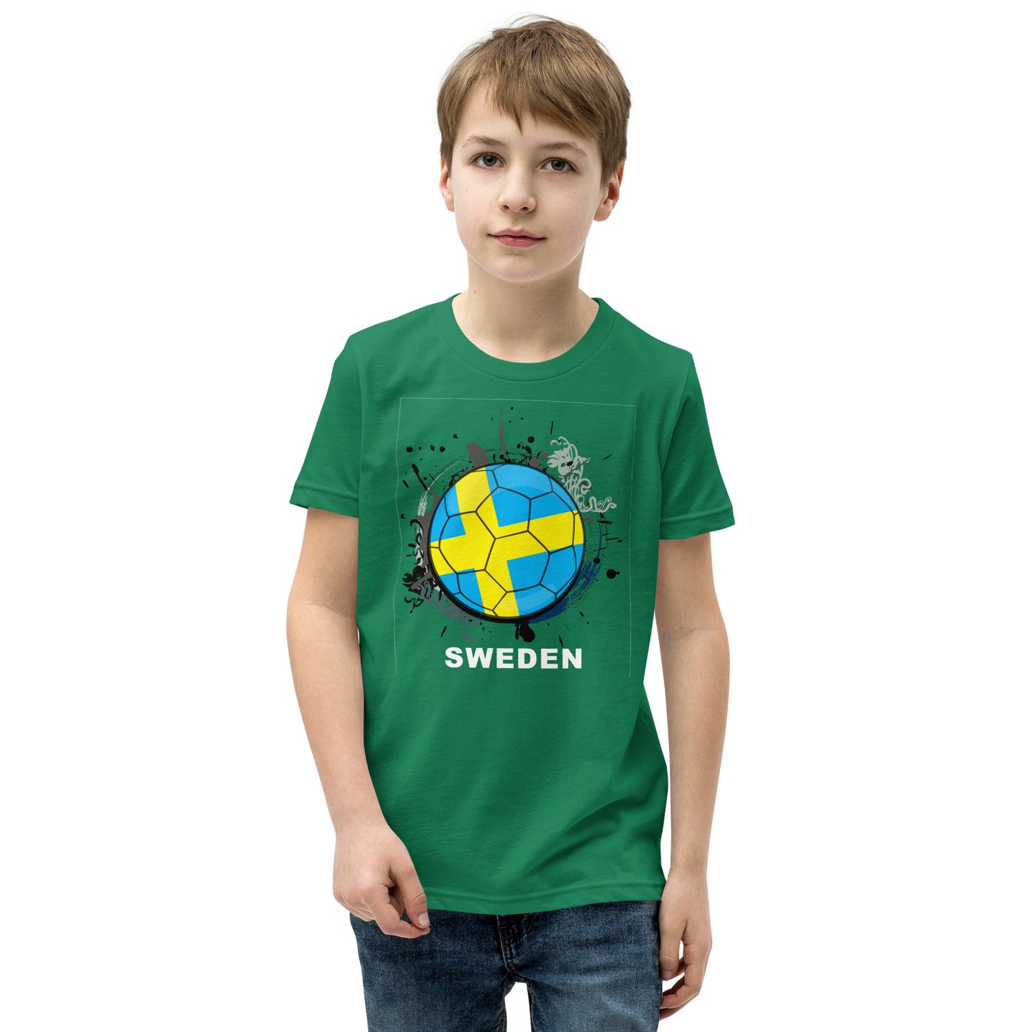 Sweden Soccer Youth Short Sleeve T-Shirt - darks