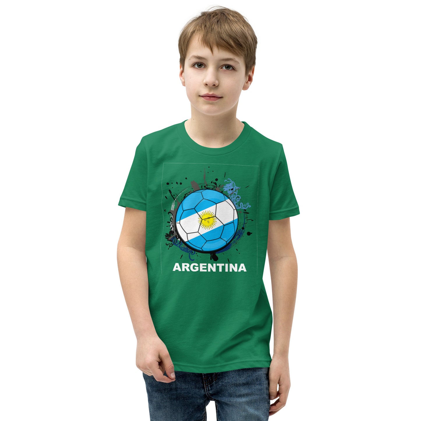 Argentina Soccer Youth Short Sleeve T-Shirt - darks