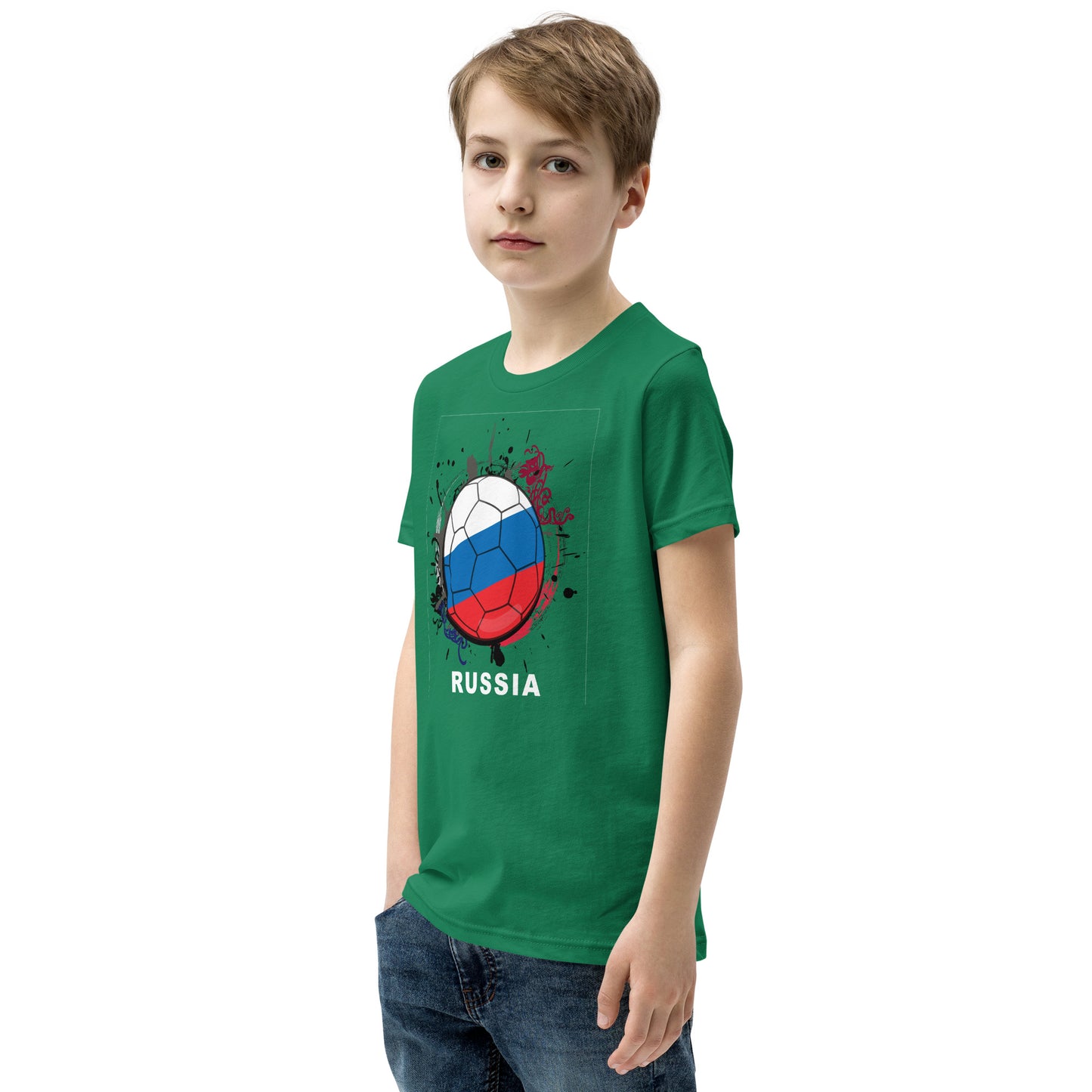 Russia Soccer Youth Short Sleeve T-Shirt - darks