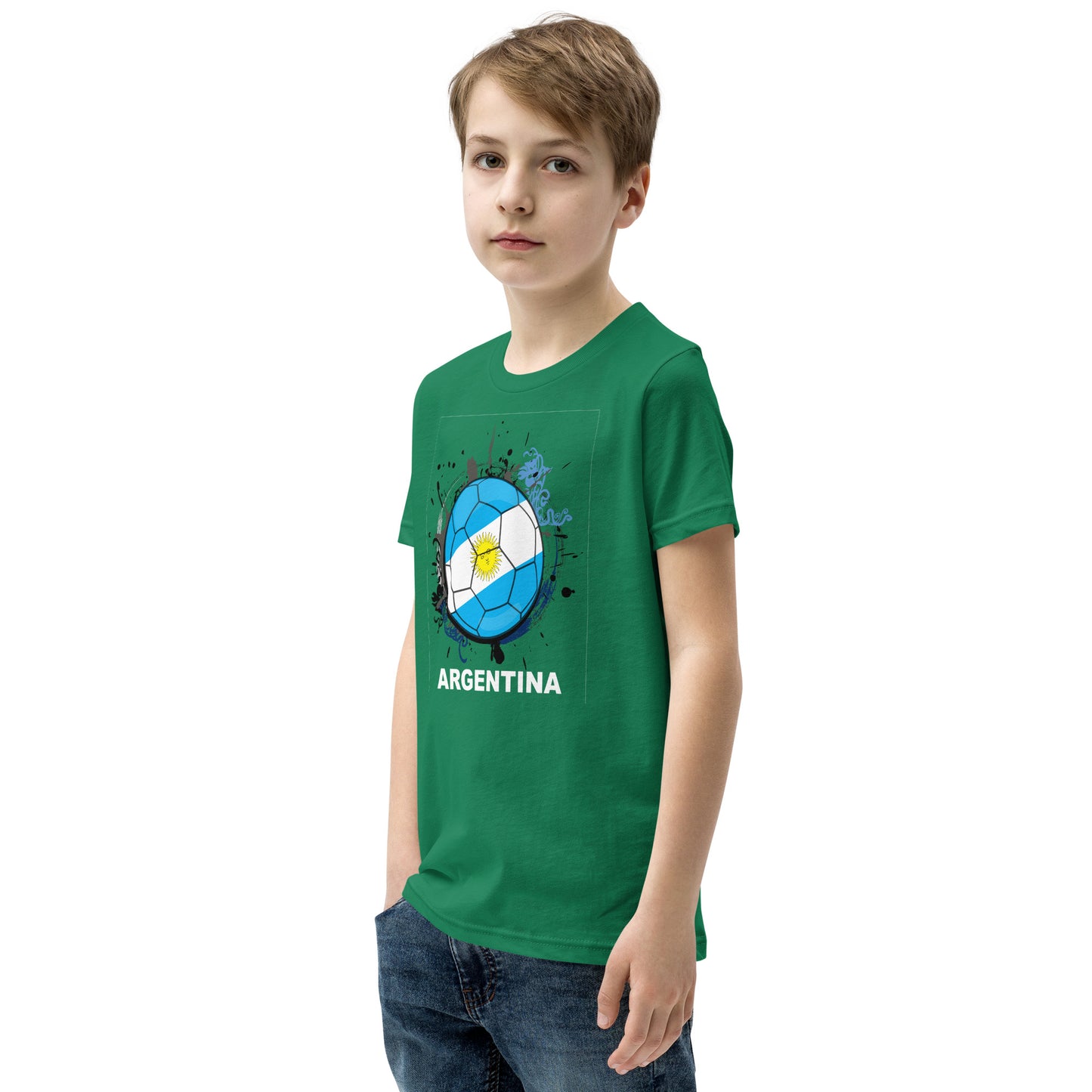 Argentina Soccer Youth Short Sleeve T-Shirt - darks