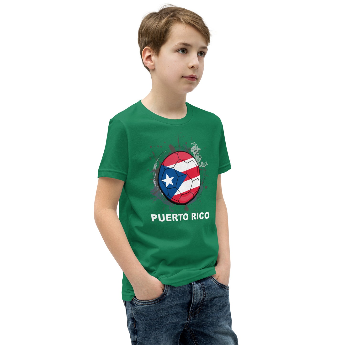 Puerto Rico Soccer Youth Short Sleeve T-Shirt - darks