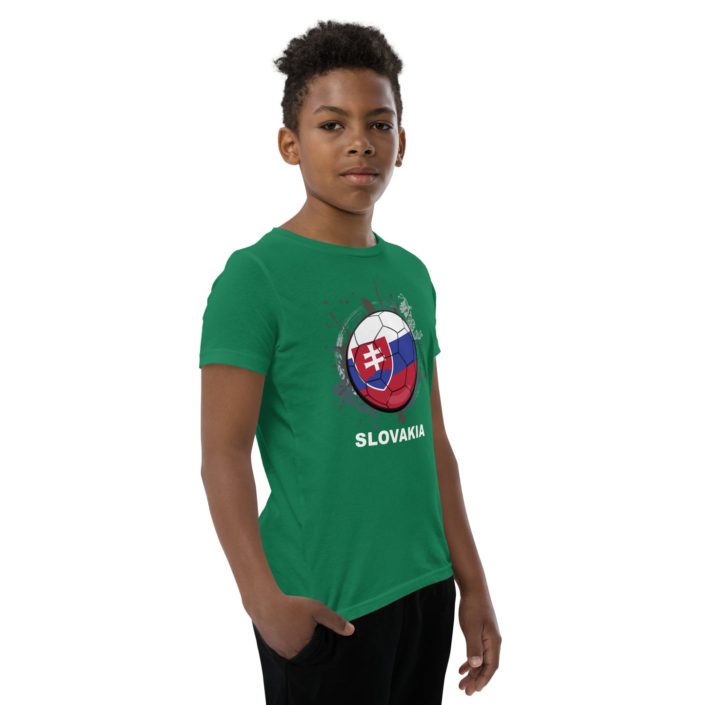 Slovakia Soccer Youth Short Sleeve T-Shirt - darks