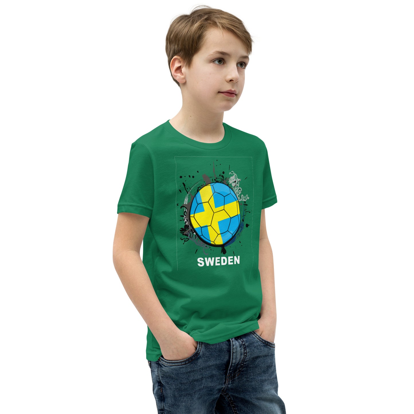 Sweden Soccer Youth Short Sleeve T-Shirt - darks