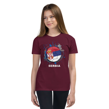 Serbia Soccer Youth Short Sleeve T-Shirt - darks