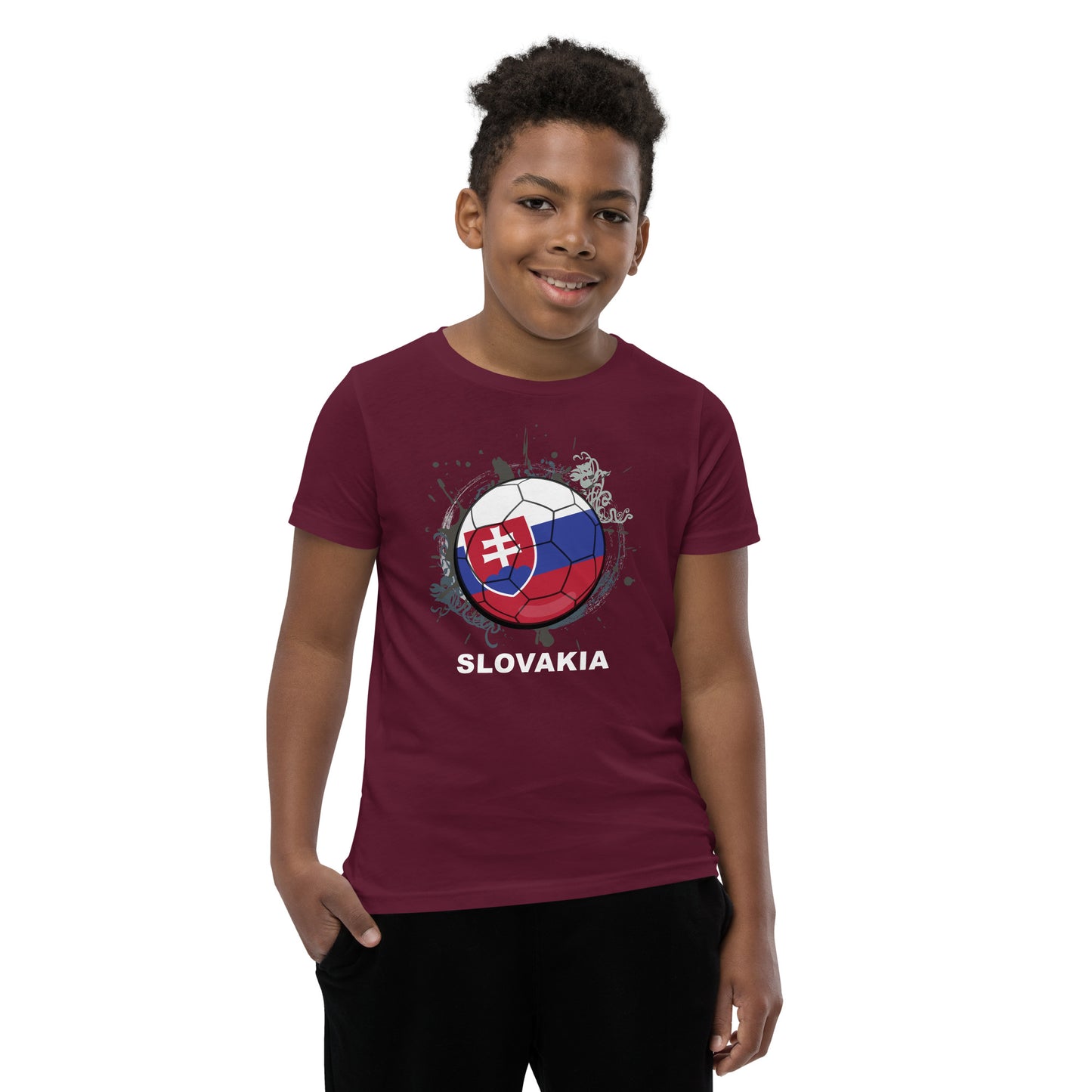 Slovakia Soccer Youth Short Sleeve T-Shirt - darks