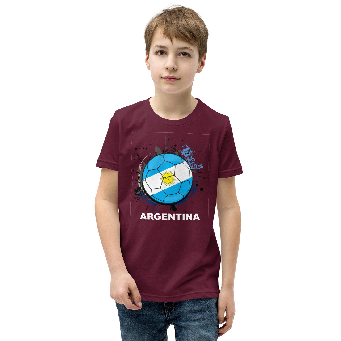 Argentina Soccer Youth Short Sleeve T-Shirt - darks