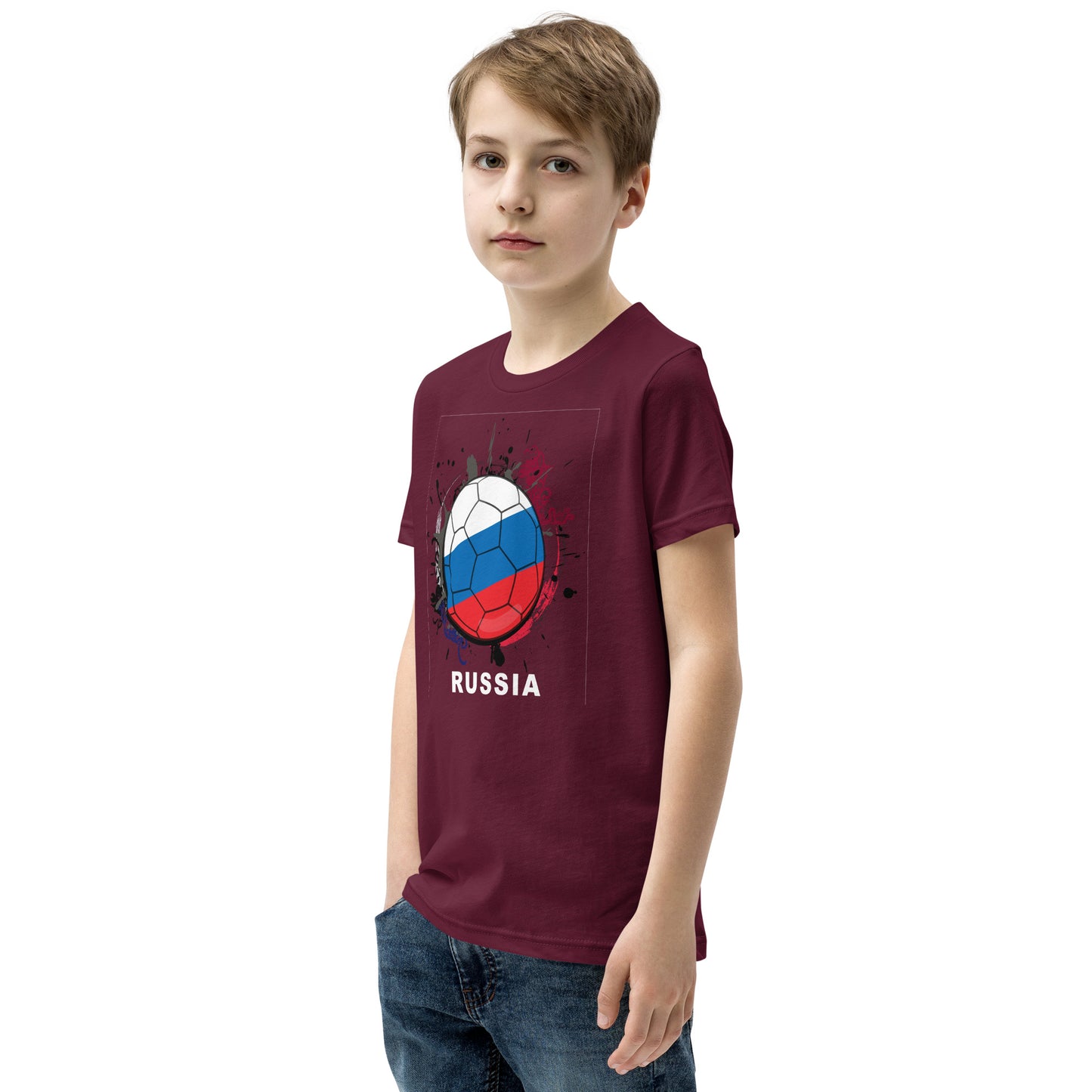 Russia Soccer Youth Short Sleeve T-Shirt - darks