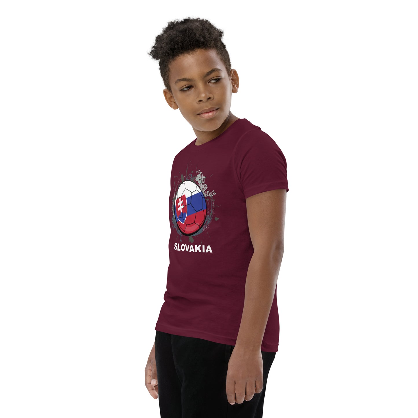 Slovakia Soccer Youth Short Sleeve T-Shirt - darks