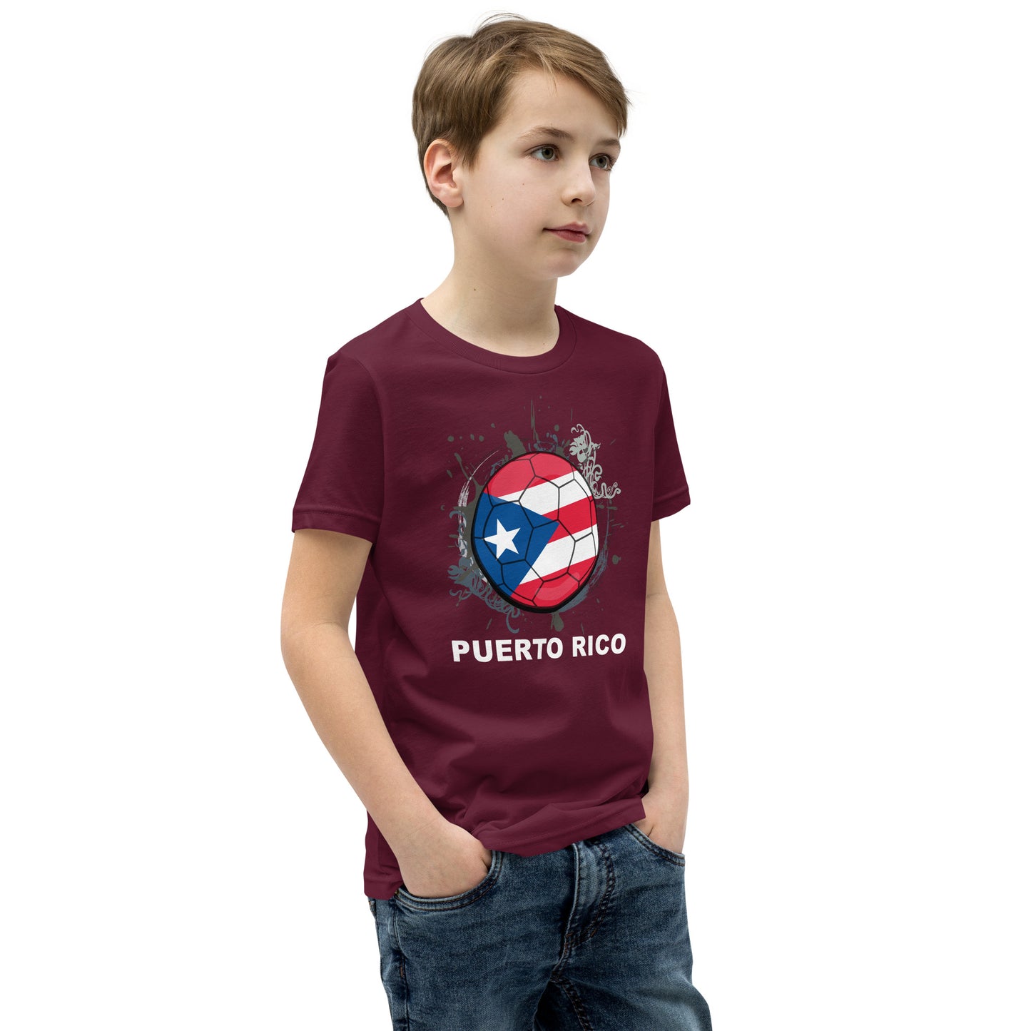 Puerto Rico Soccer Youth Short Sleeve T-Shirt - darks