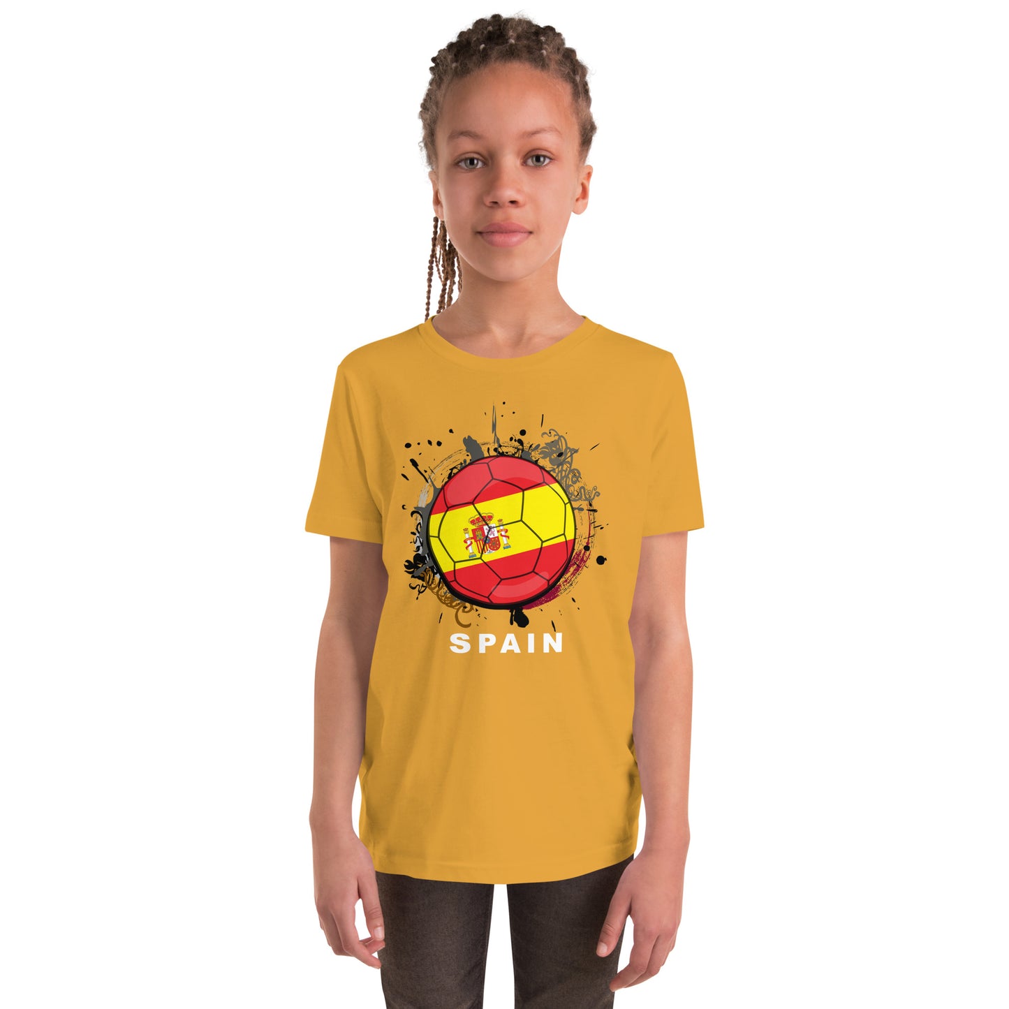 Spain Soccer Youth Short Sleeve T-Shirt - darks