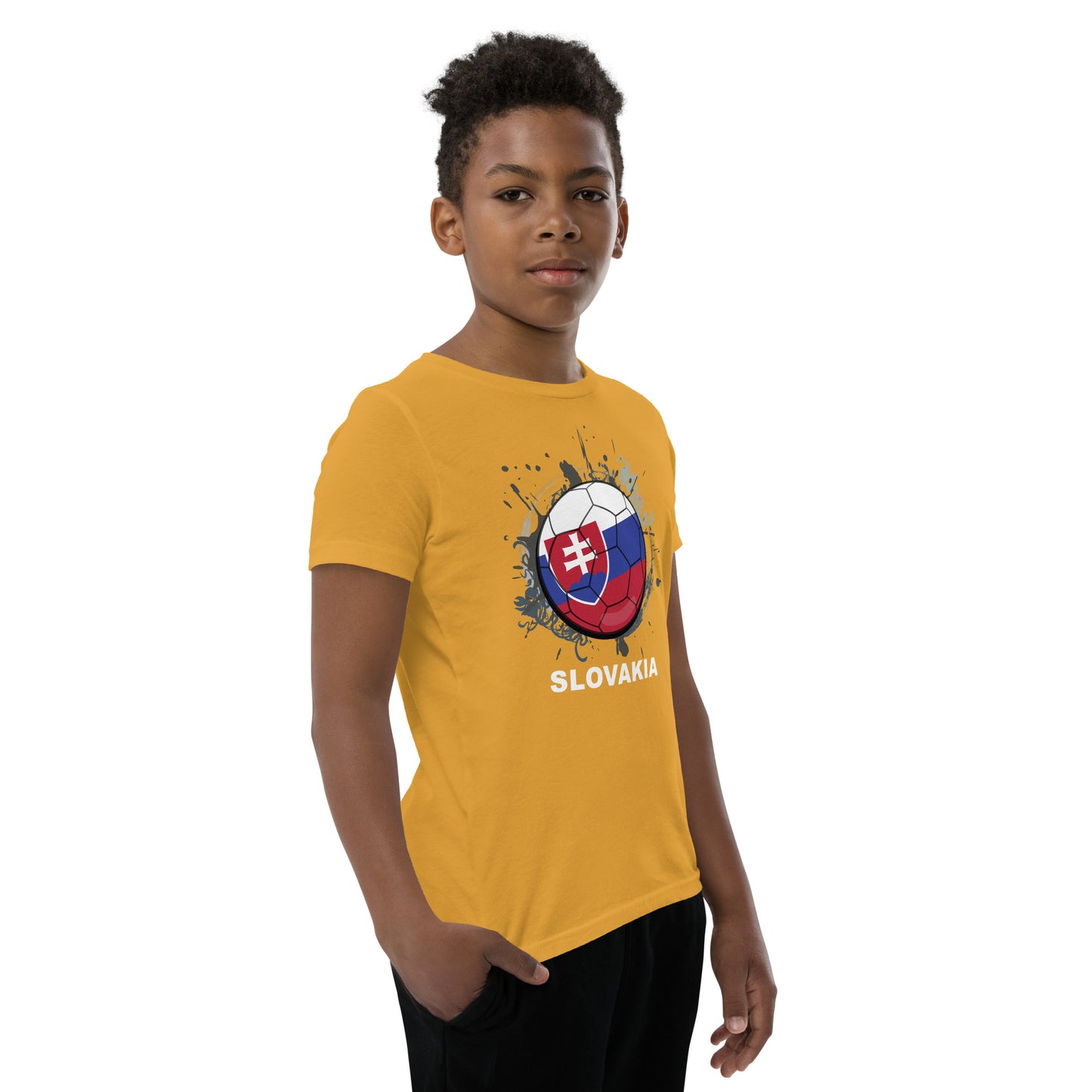 Slovakia Soccer Youth Short Sleeve T-Shirt - darks