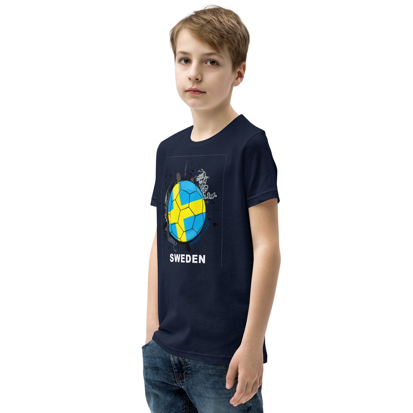 Sweden Soccer Youth Short Sleeve T-Shirt - darks