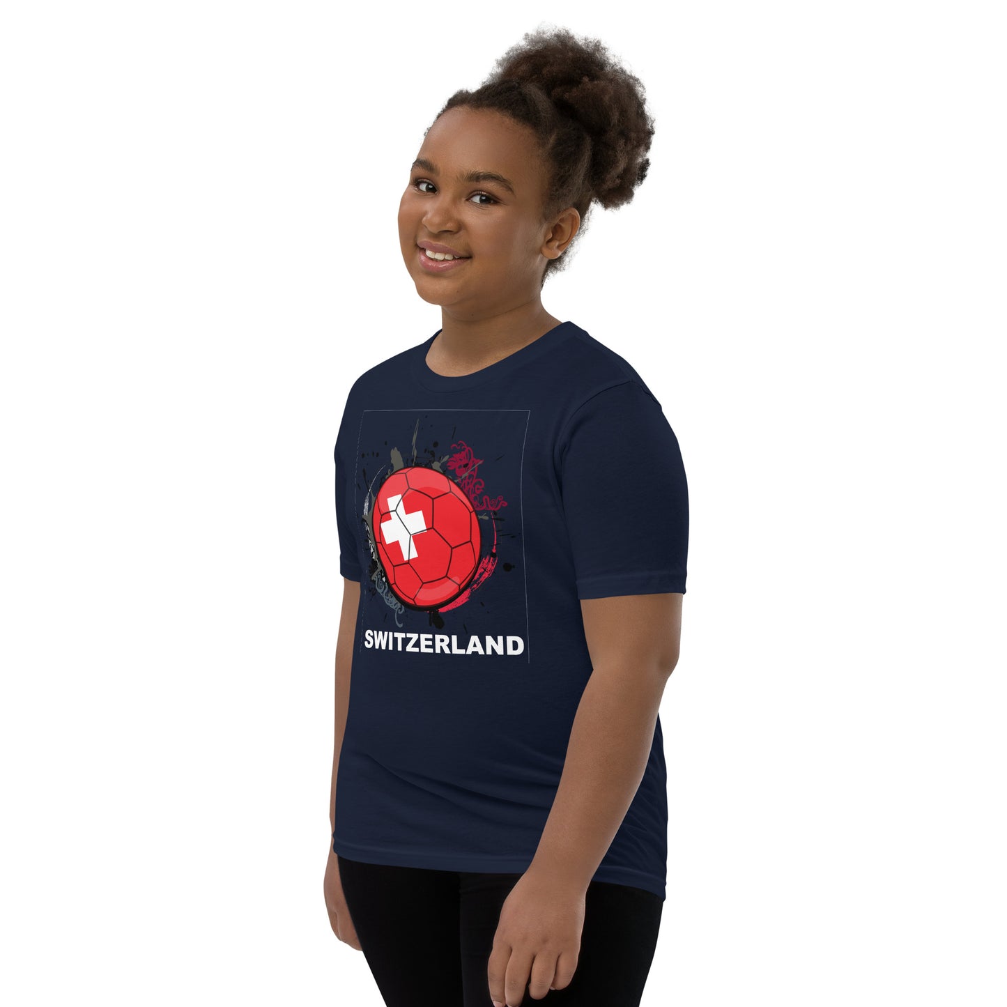 Switzerland Soccer Youth Short Sleeve T-Shirt - darks