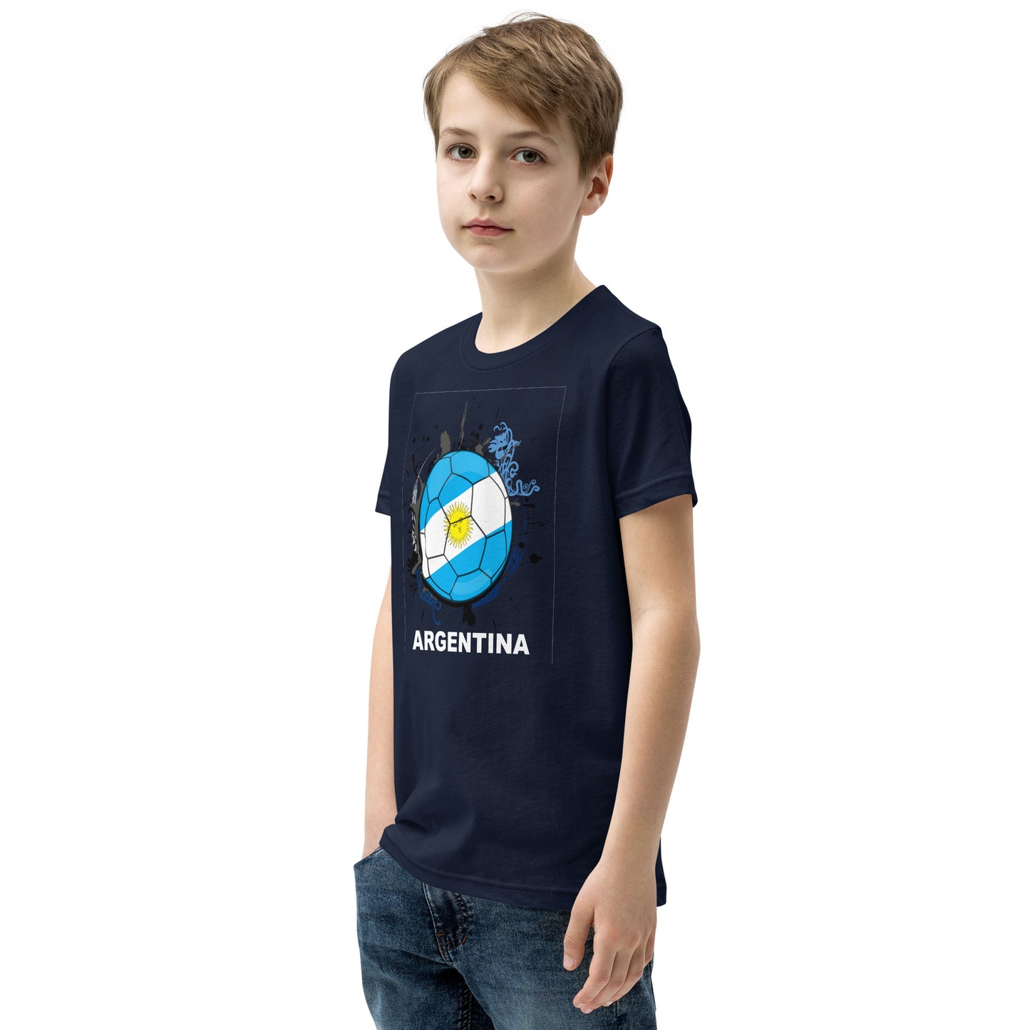 Argentina Soccer Youth Short Sleeve T-Shirt - darks