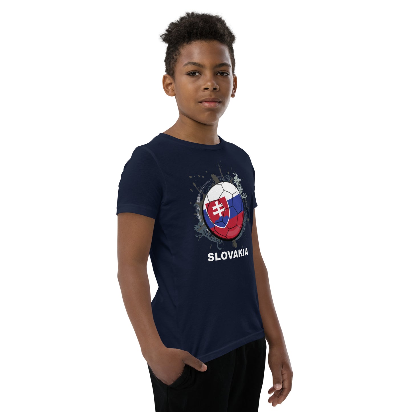 Slovakia Soccer Youth Short Sleeve T-Shirt - darks