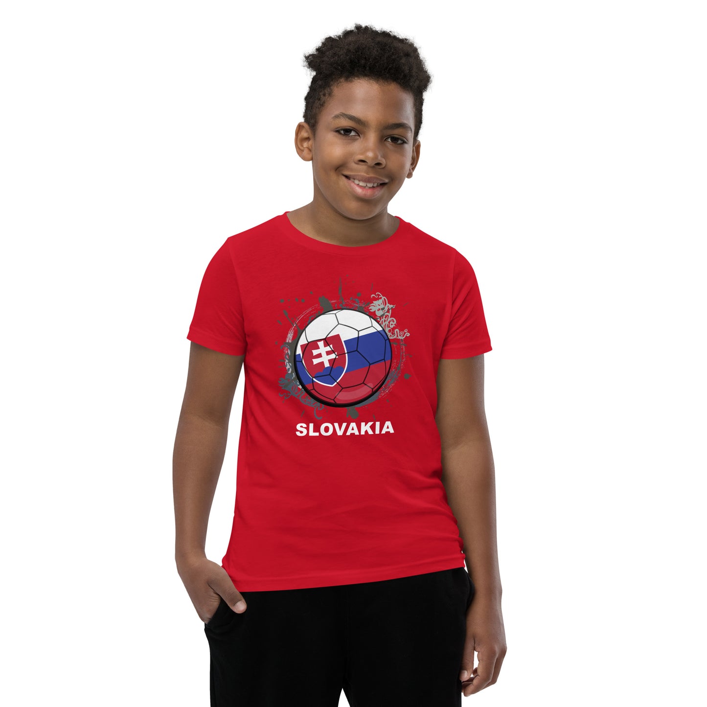 Slovakia Soccer Youth Short Sleeve T-Shirt - darks