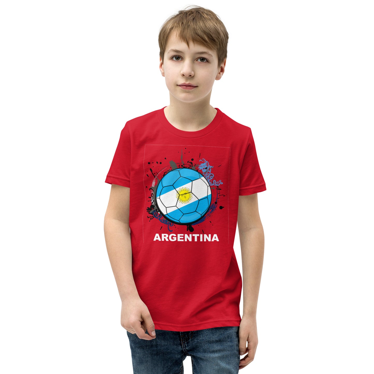 Argentina Soccer Youth Short Sleeve T-Shirt - darks