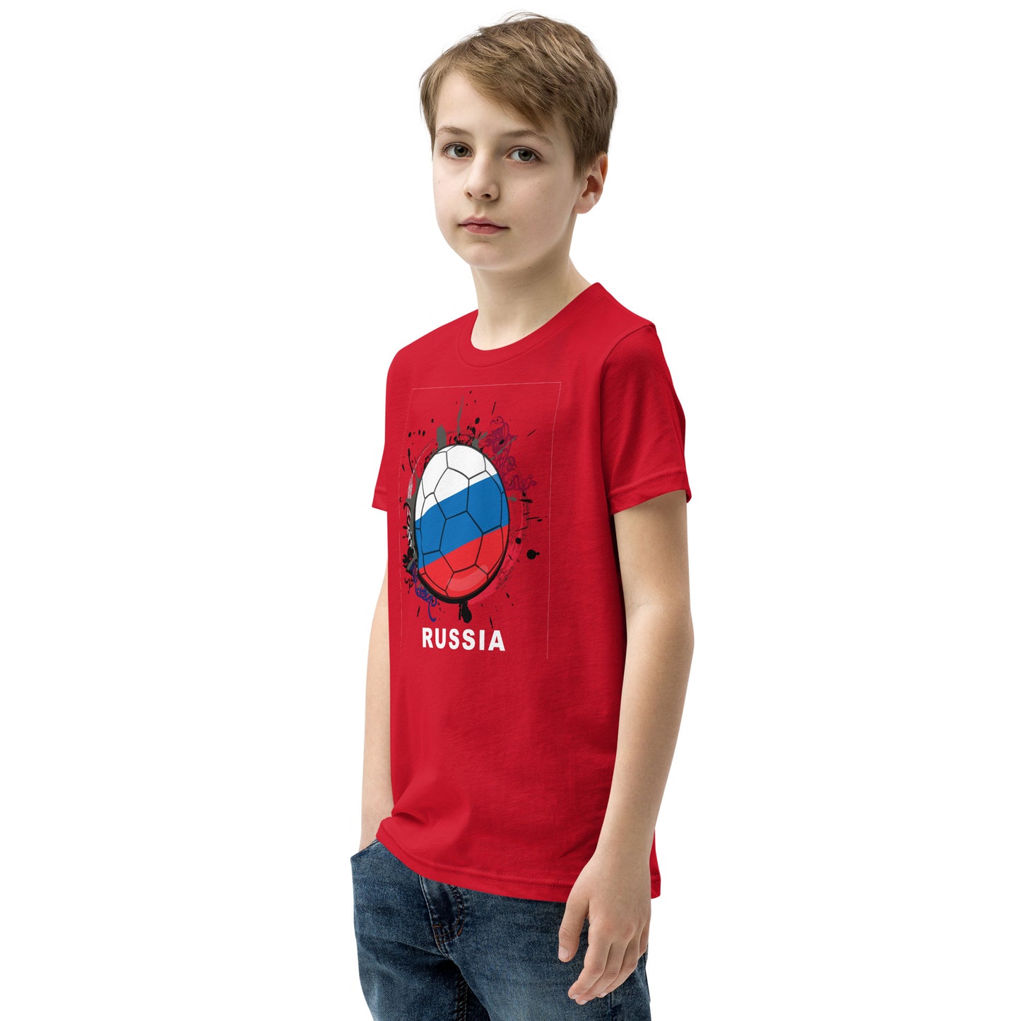 Russia Soccer Youth Short Sleeve T-Shirt - darks