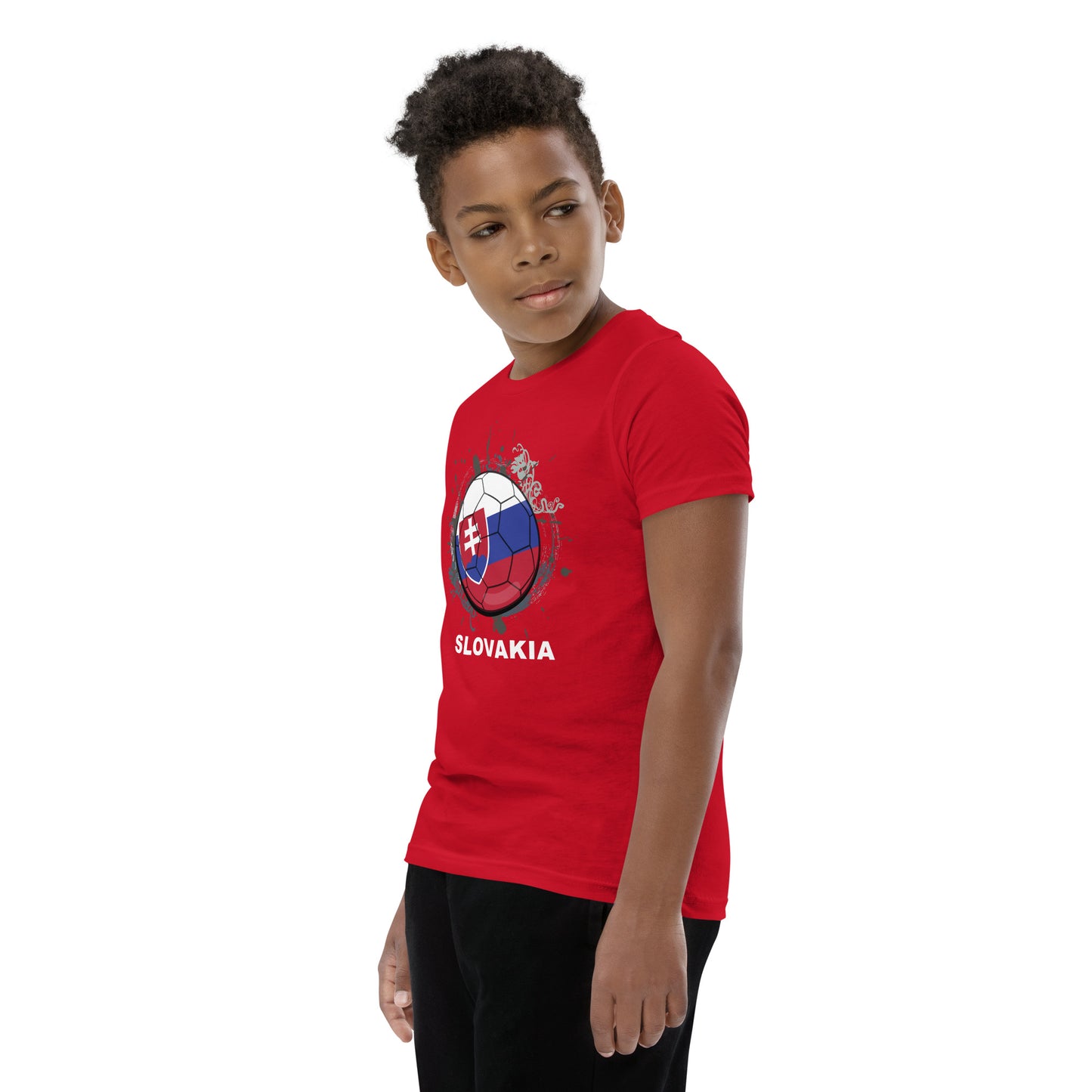 Slovakia Soccer Youth Short Sleeve T-Shirt - darks