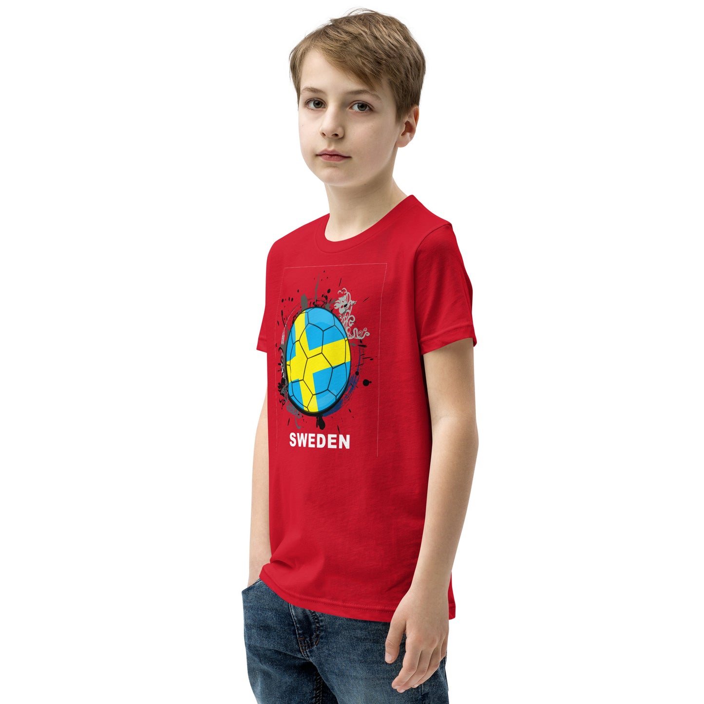 Sweden Soccer Youth Short Sleeve T-Shirt - darks