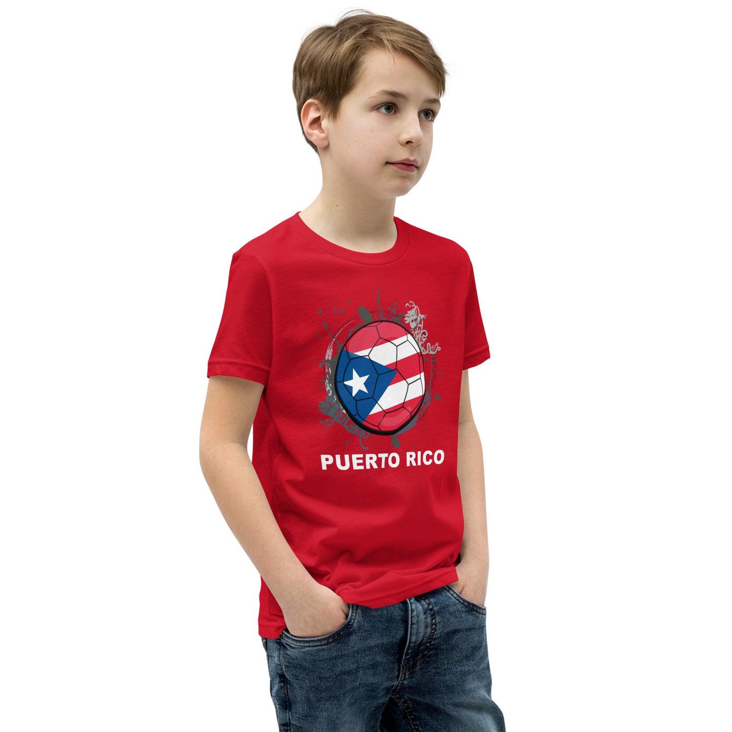 Puerto Rico Soccer Youth Short Sleeve T-Shirt - darks