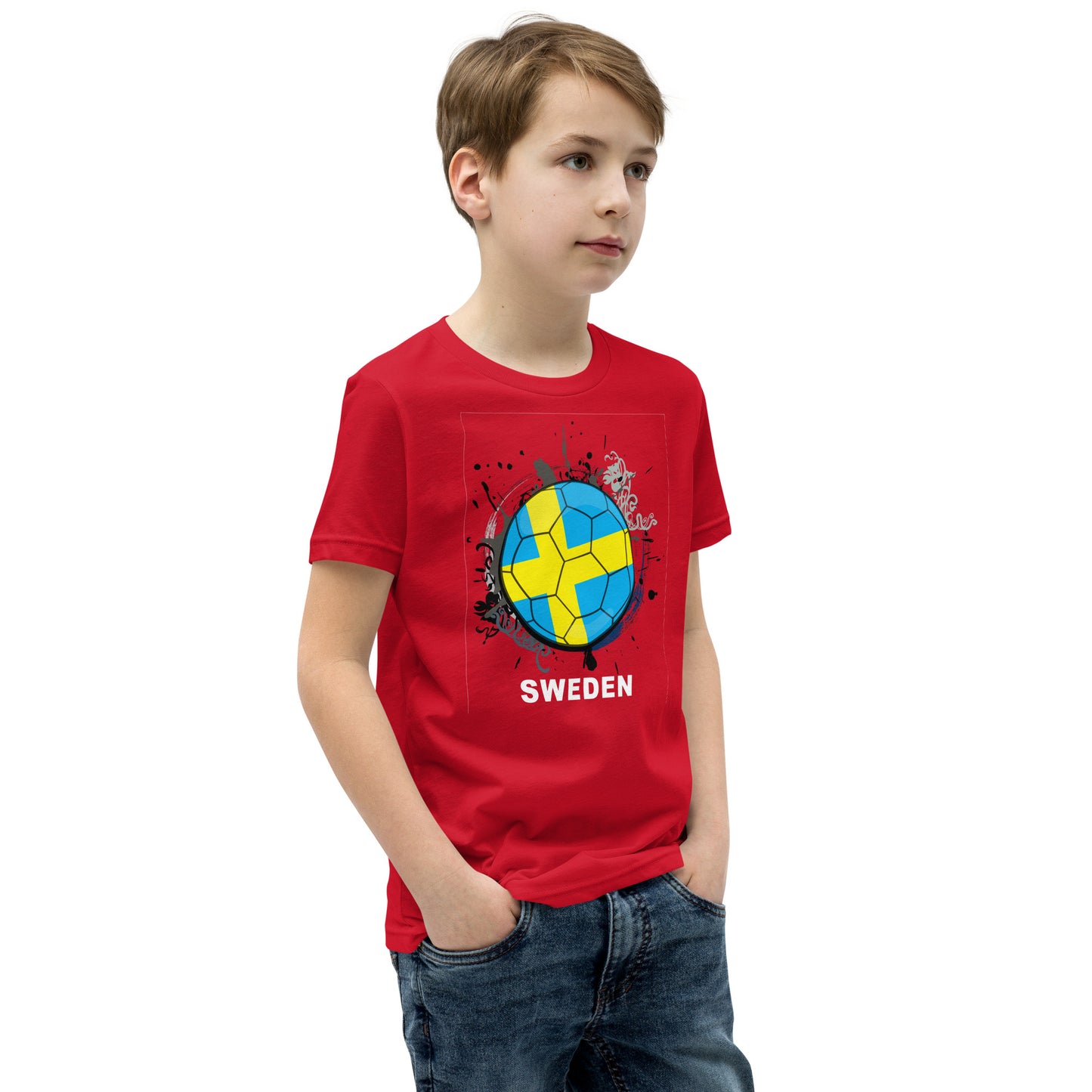 Sweden Soccer Youth Short Sleeve T-Shirt - darks