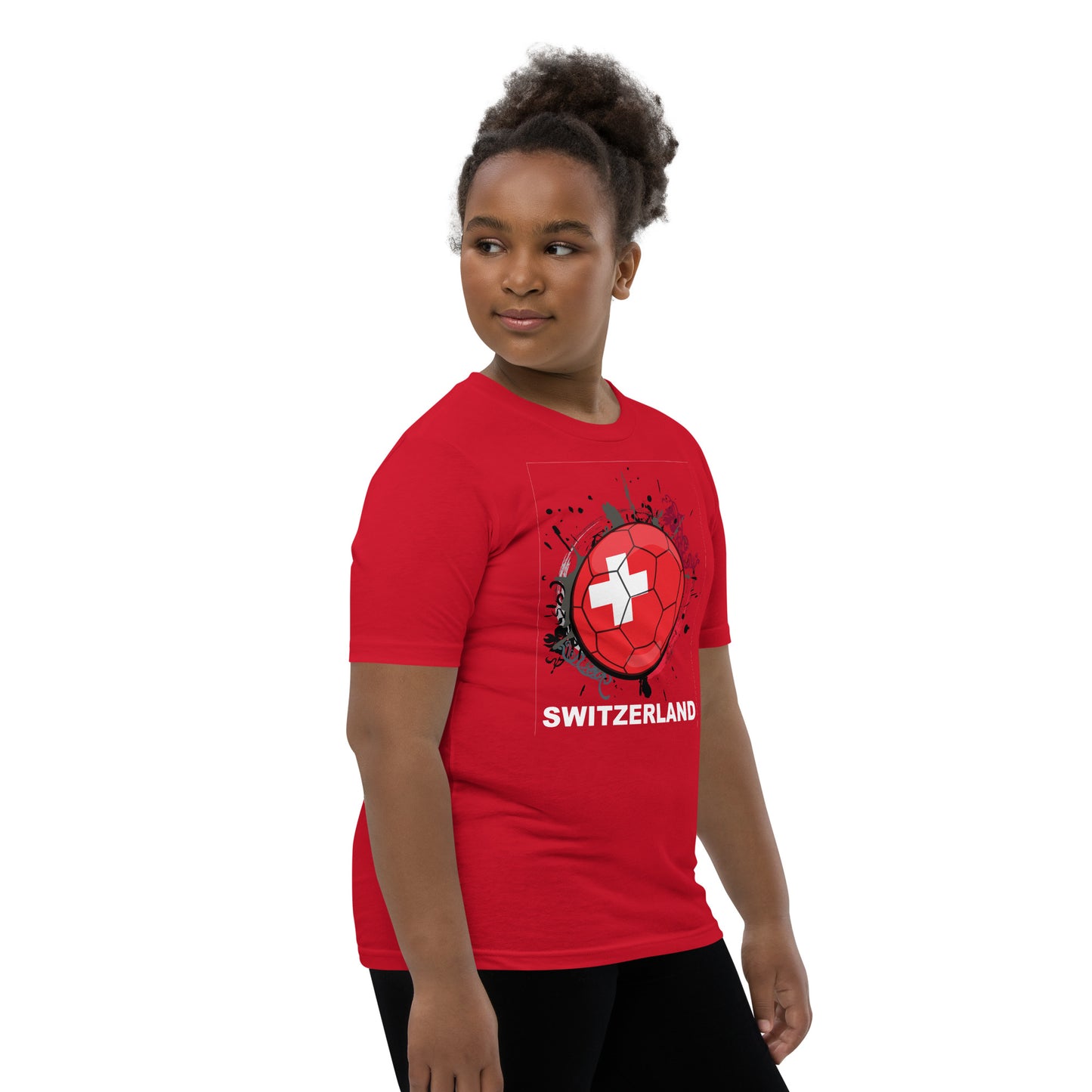 Switzerland Soccer Youth Short Sleeve T-Shirt - darks