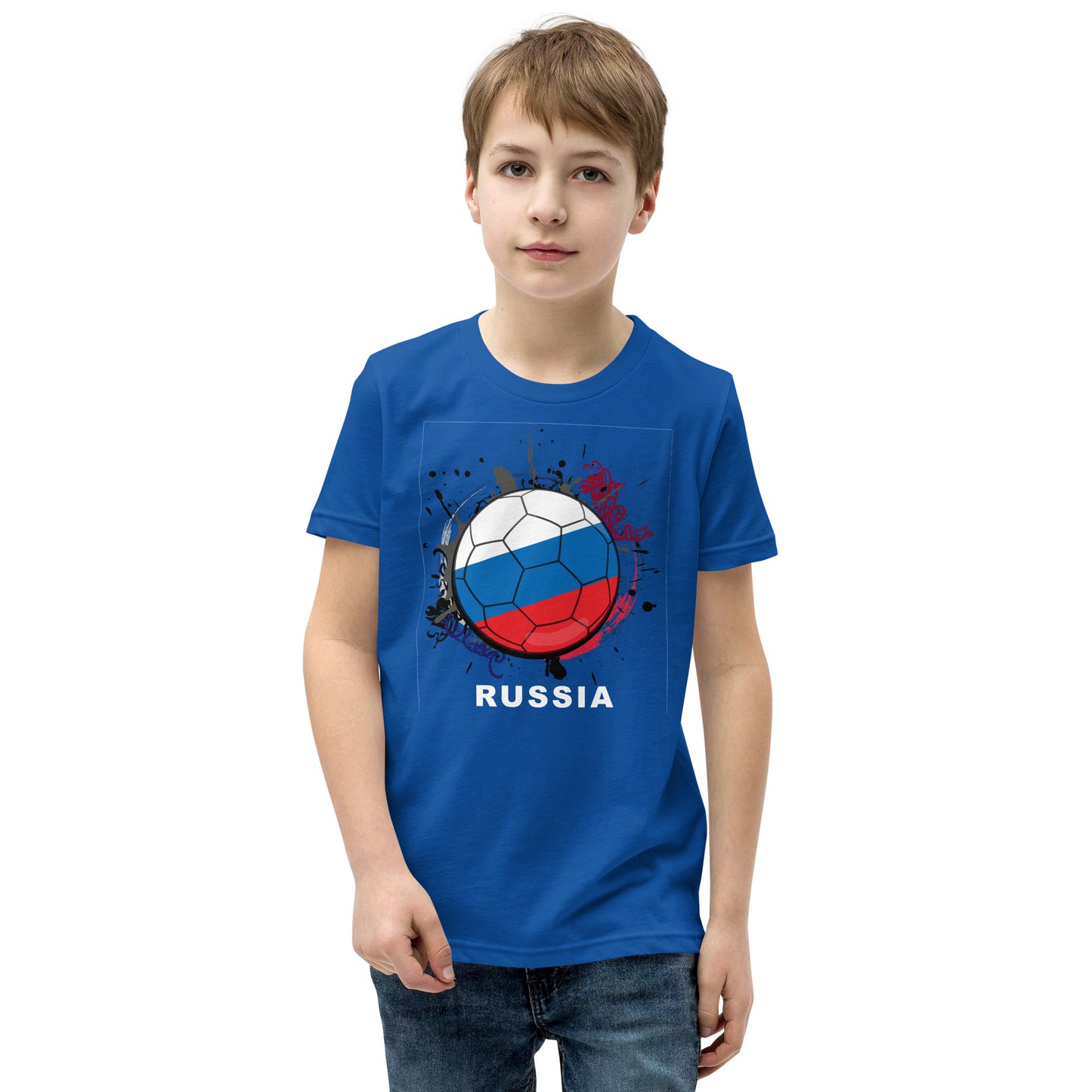 Russia Soccer Youth Short Sleeve T-Shirt - darks