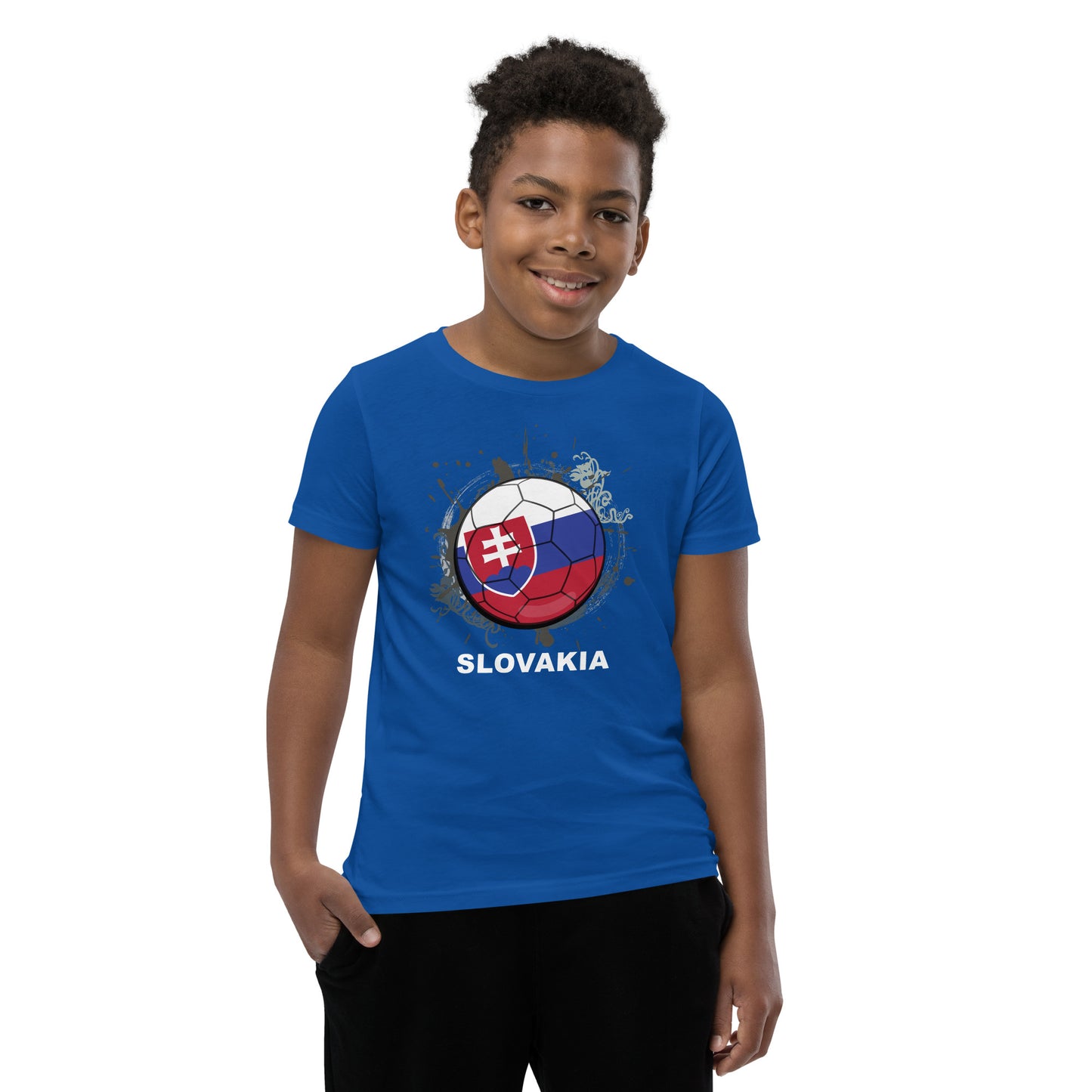 Slovakia Soccer Youth Short Sleeve T-Shirt - darks