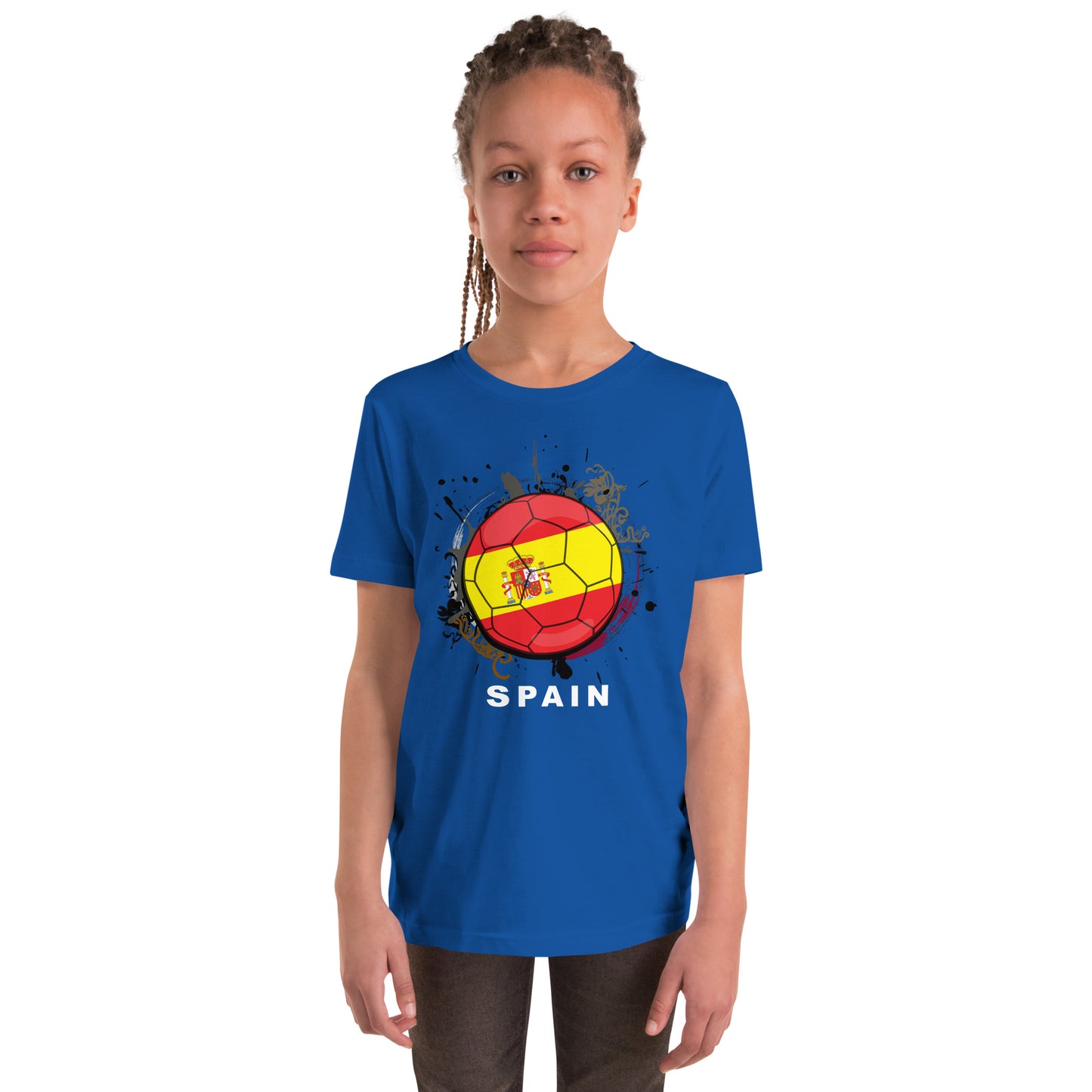 Spain Soccer Youth Short Sleeve T-Shirt - darks