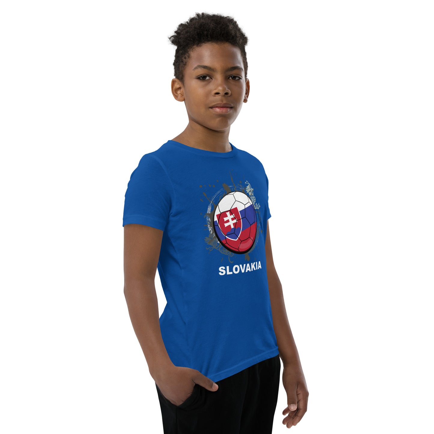 Slovakia Soccer Youth Short Sleeve T-Shirt - darks