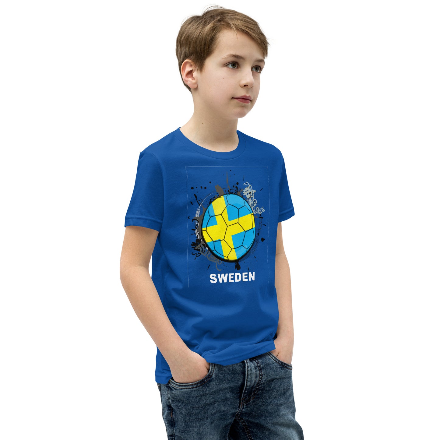 Sweden Soccer Youth Short Sleeve T-Shirt - darks