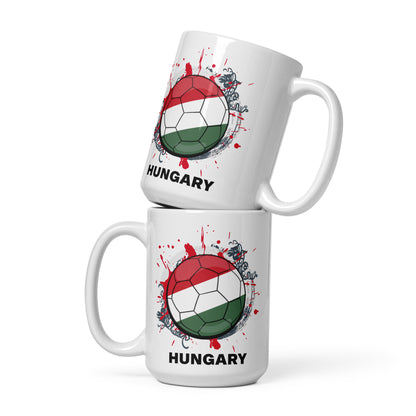 Hungary Soccer - White glossy mug
