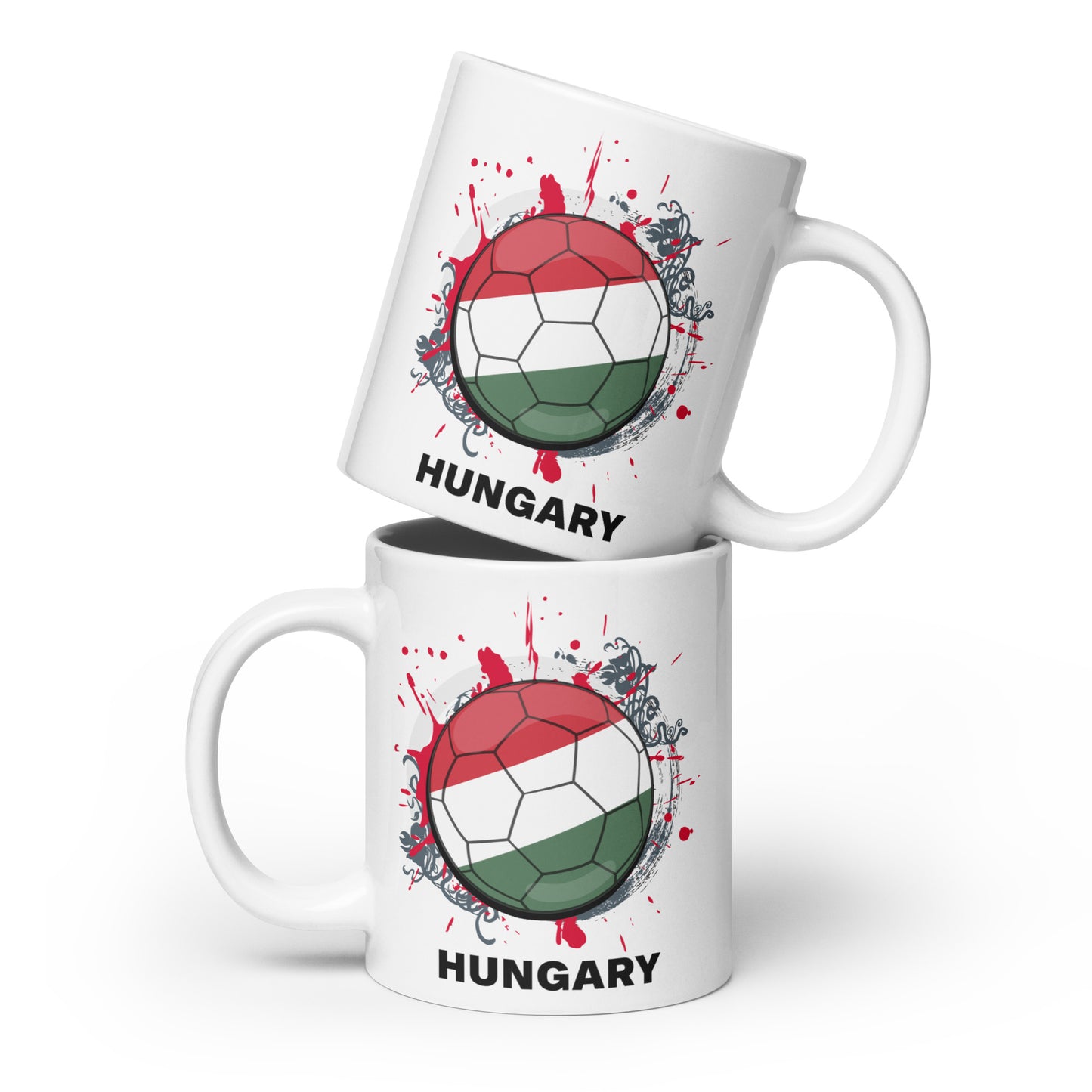 Hungary Soccer - White glossy mug