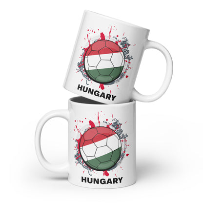 Hungary Soccer - White glossy mug